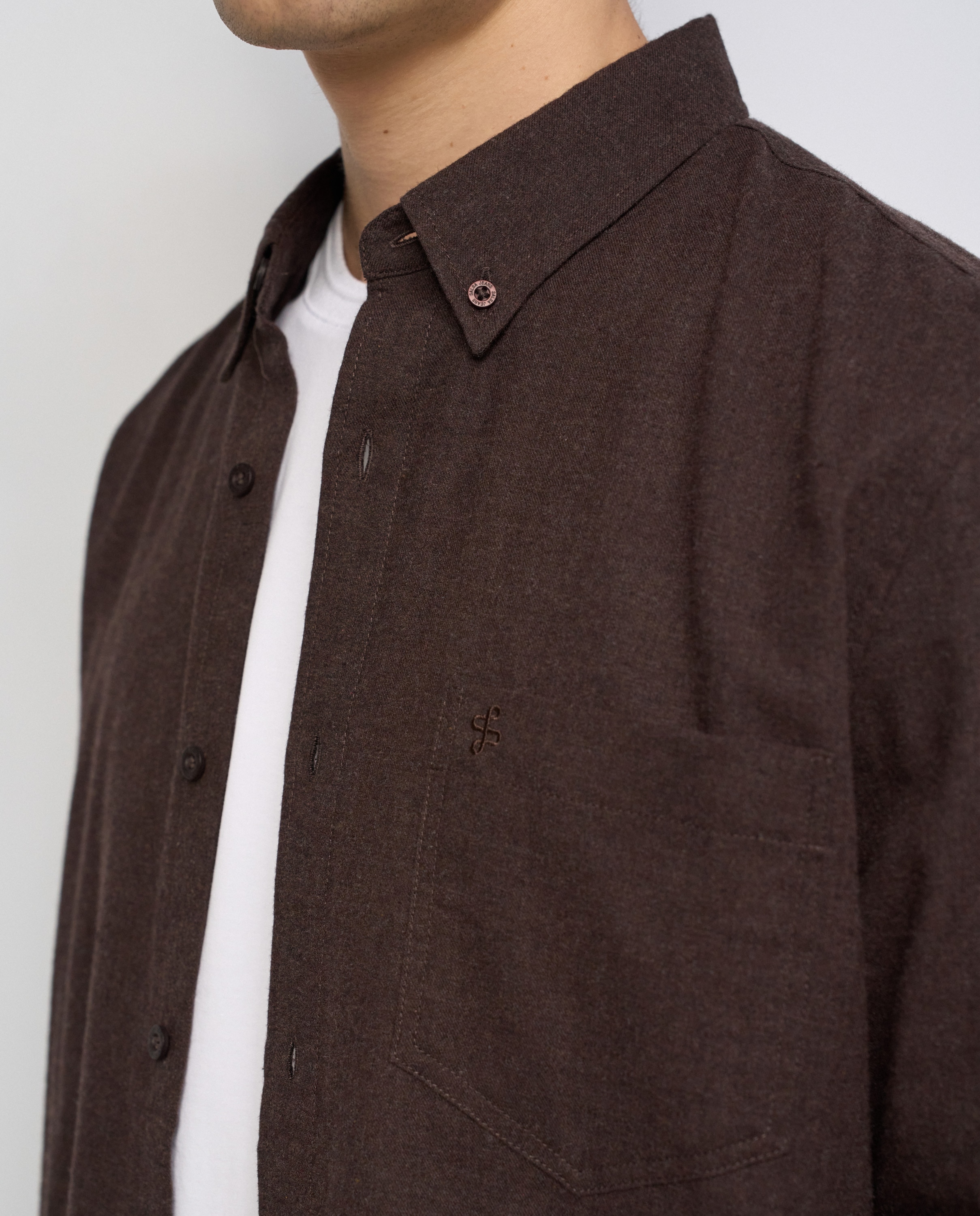 Camisa con bolsillo en el pecho de hombre - Salsa Jeans - Rojo Rojo-4