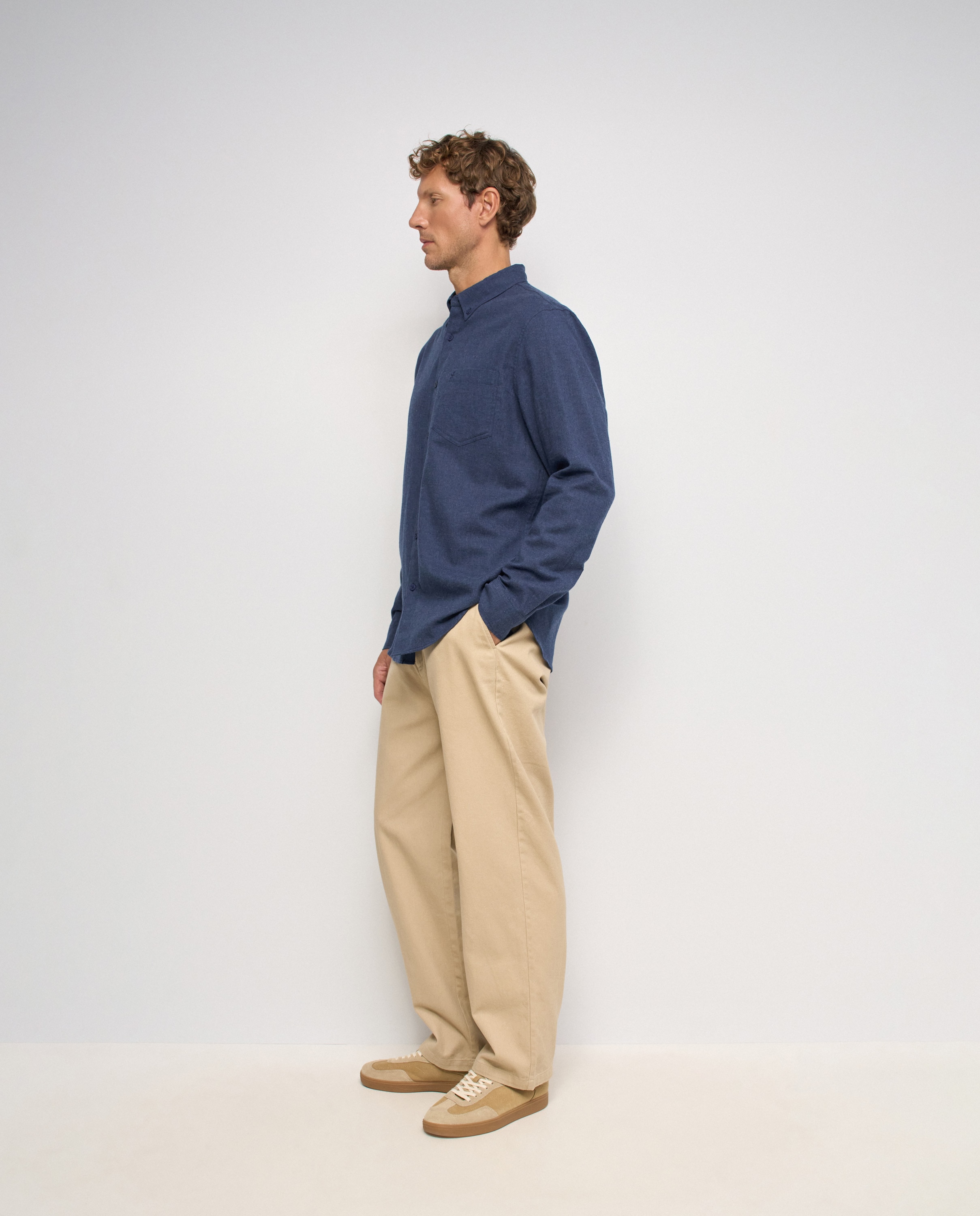 Camisa con bolsillo en el pecho de hombre - Salsa Jeans - Azul Azul-2