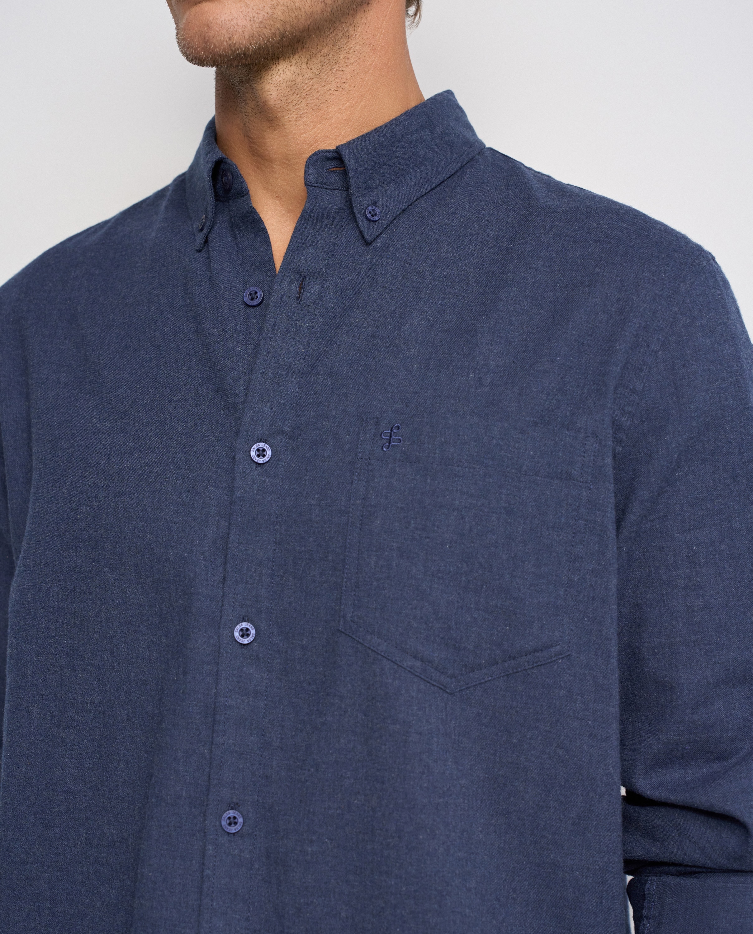 Camisa con bolsillo en el pecho de hombre - Salsa Jeans - Azul Azul-4