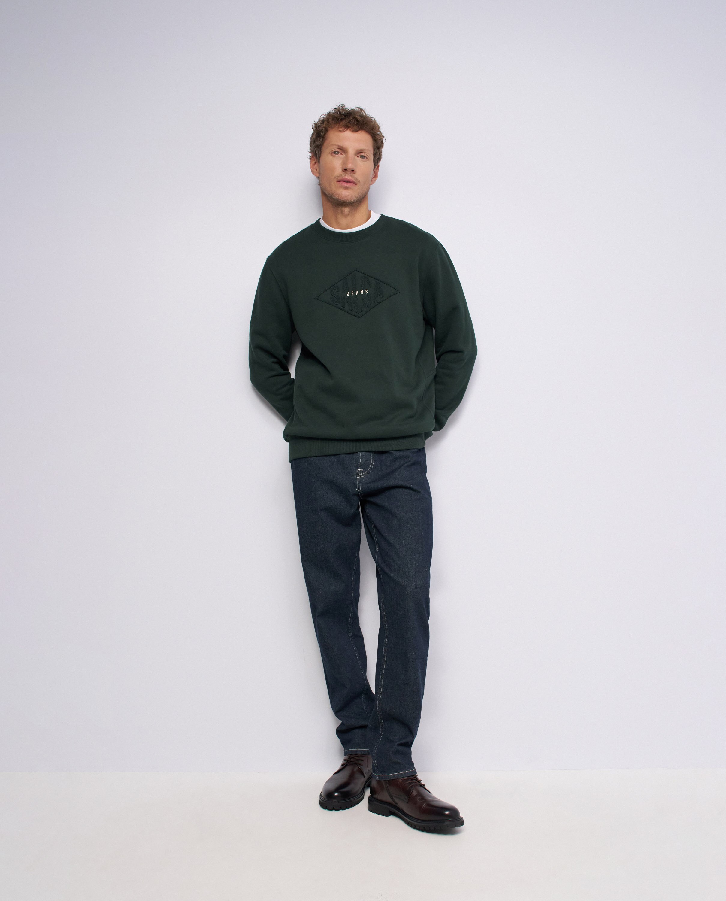 Imagen 5 de Sudadera con capucha de hombre - Salsa Jeans - Verde Verde