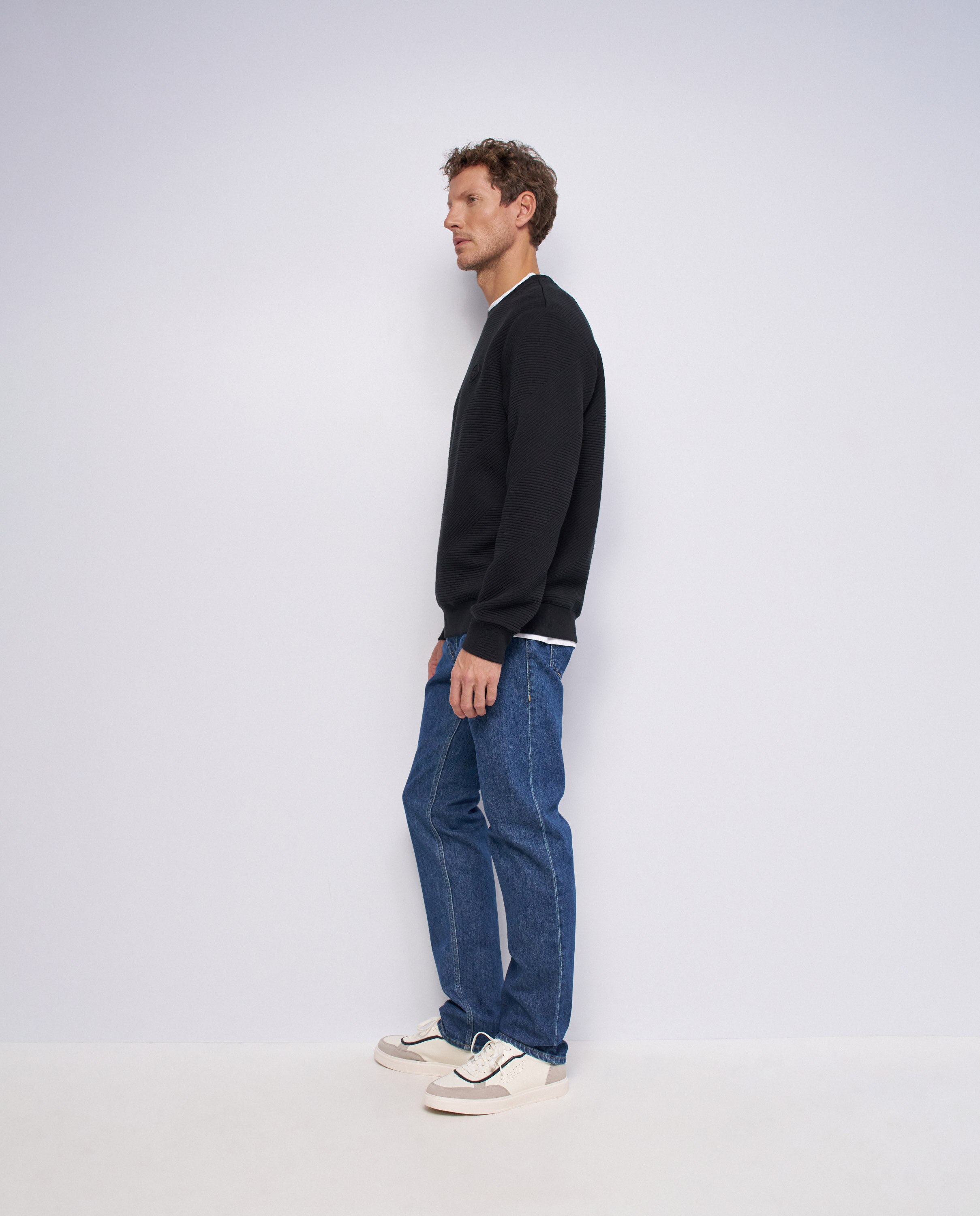 Imagen 2 de Sudadera con relieve de hombre - Salsa Jeans - Negro Negro