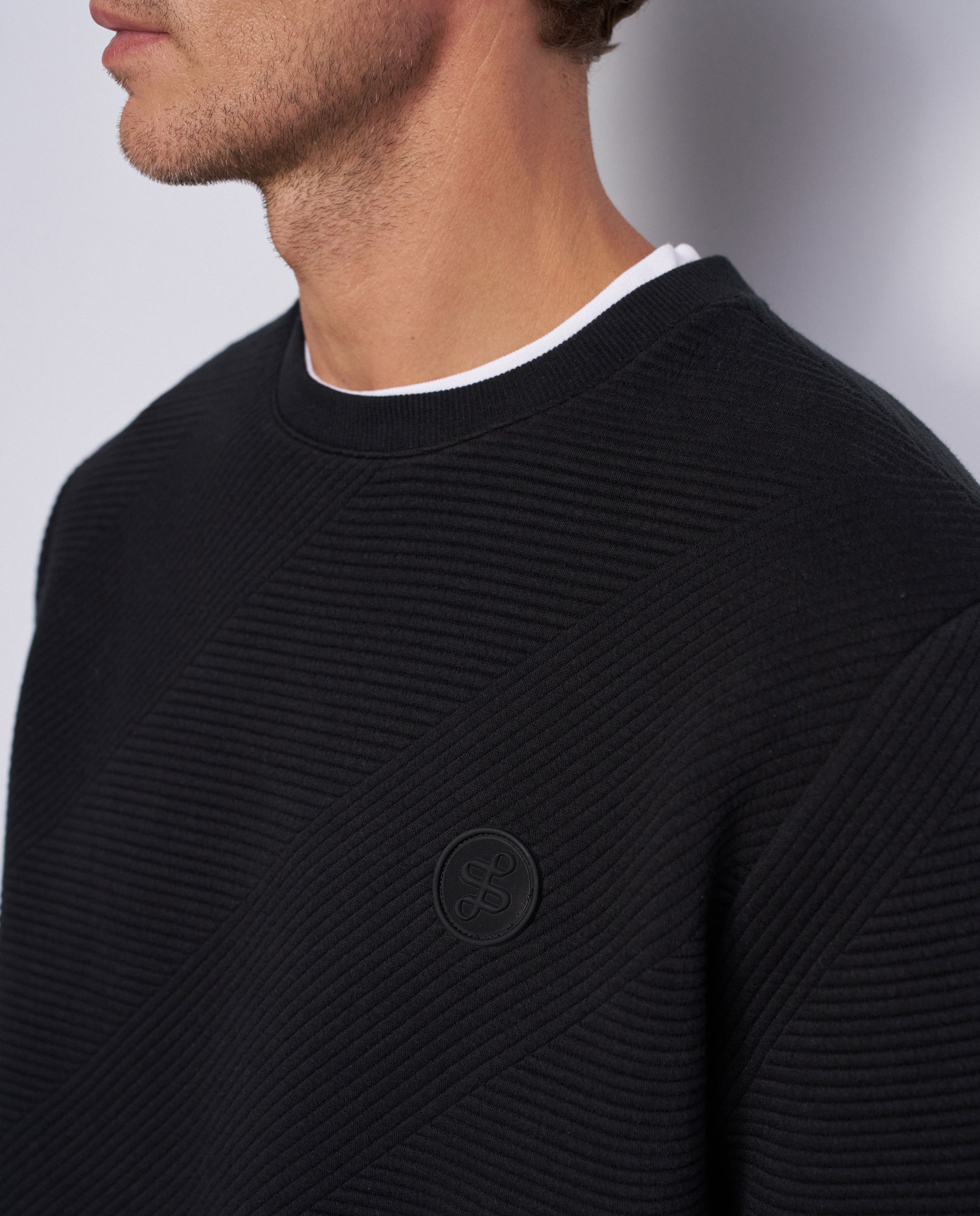 Imagen 4 de Sudadera con relieve de hombre - Salsa Jeans - Negro Negro