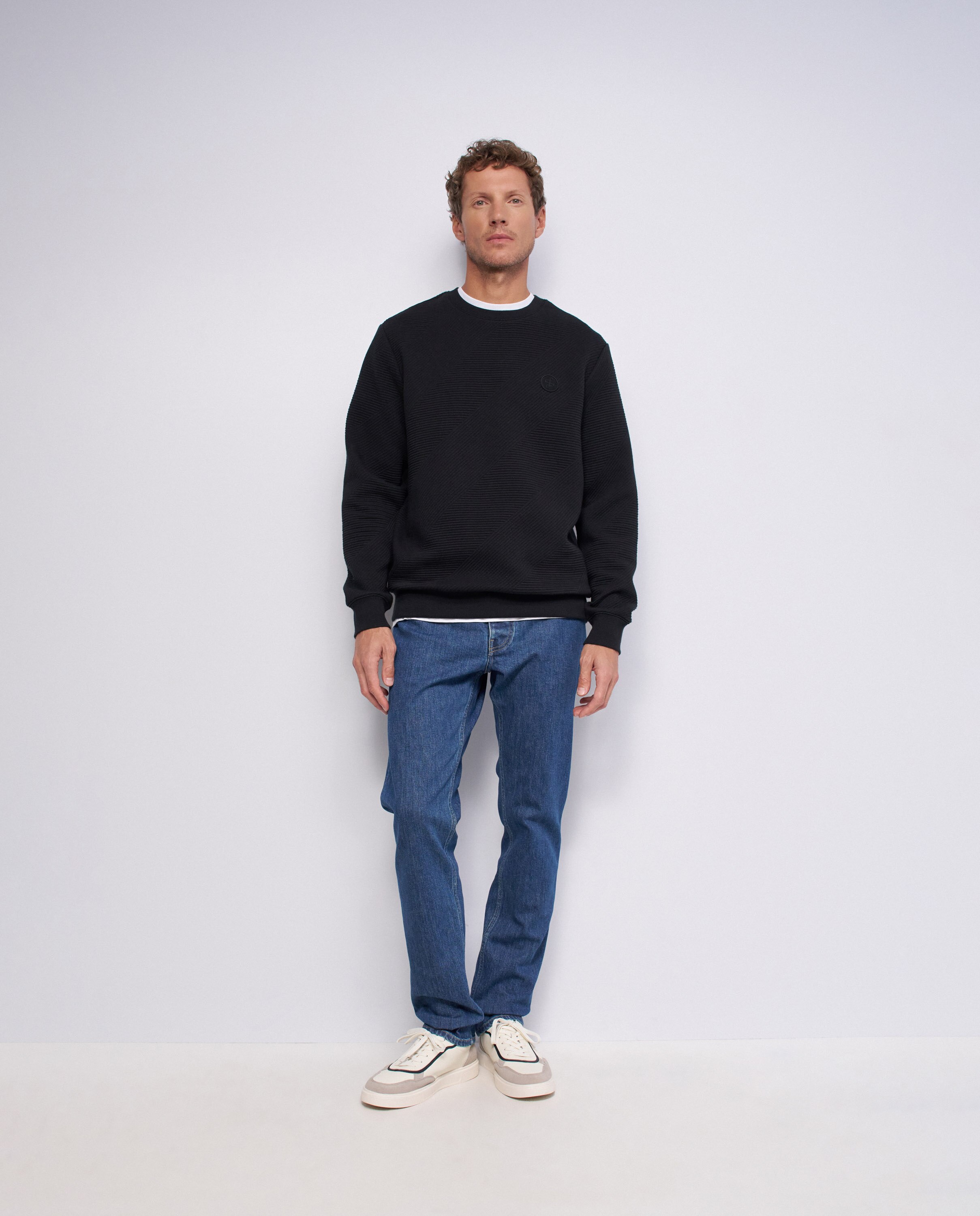 Imagen 5 de Sudadera con relieve de hombre - Salsa Jeans - Negro Negro