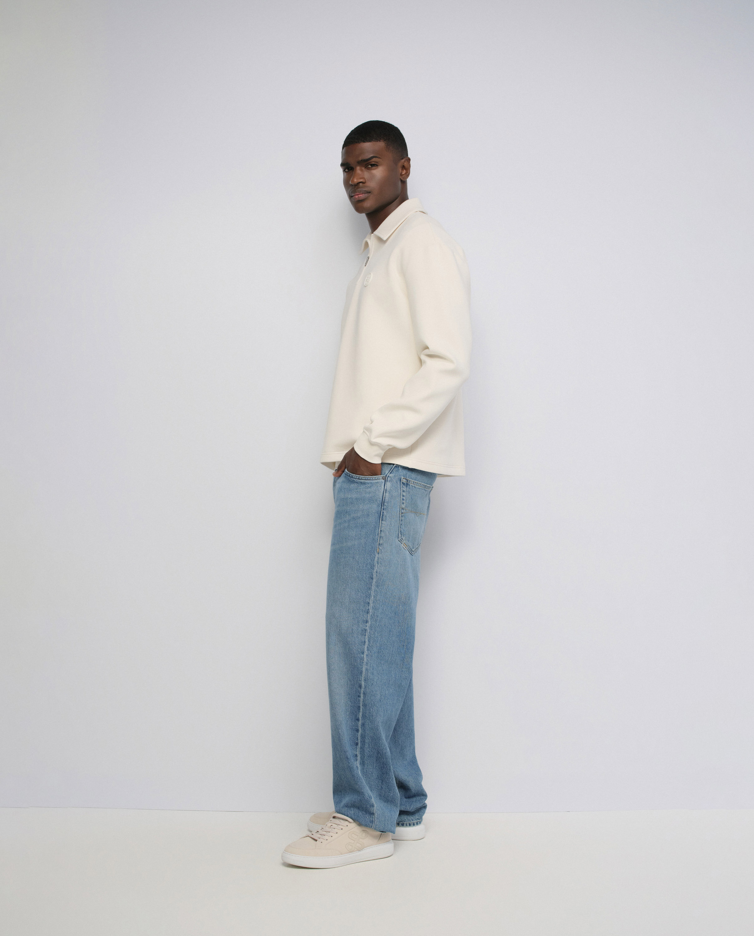 Sudadera de punto con media cremallera de hombre - Salsa Jeans - Natural Natural-2