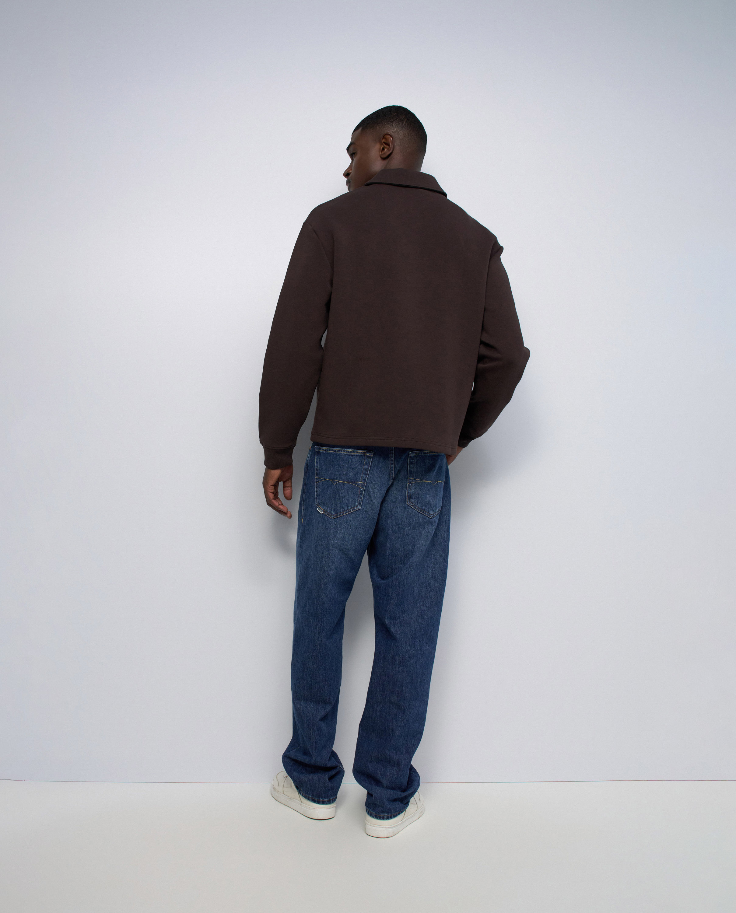 Sudadera de punto con media cremallera de hombre - Salsa Jeans - Marrón Marrón-3