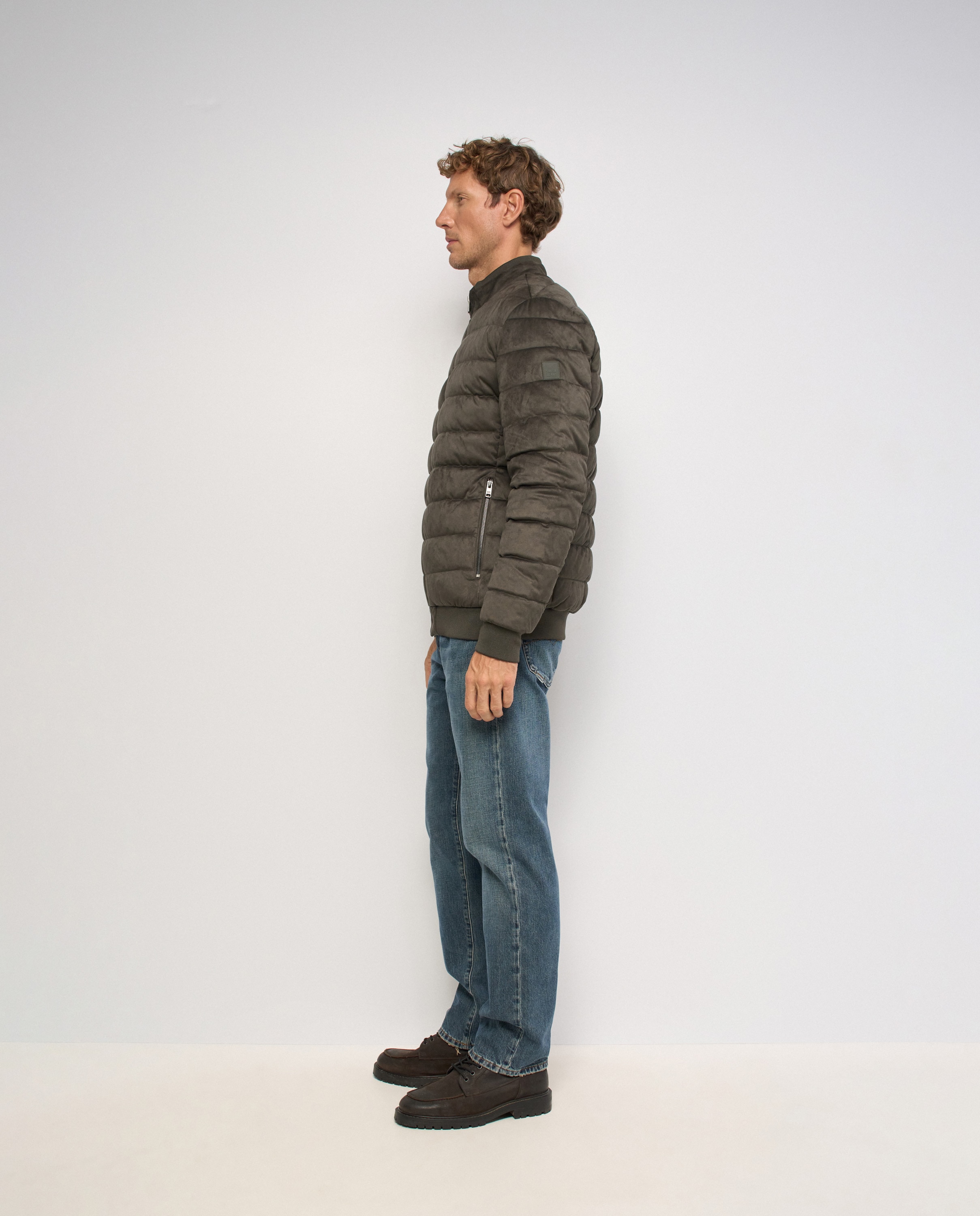 Chaqueta puffer de hombre efecto ante - Salsa Jeans - Verde Verde-2