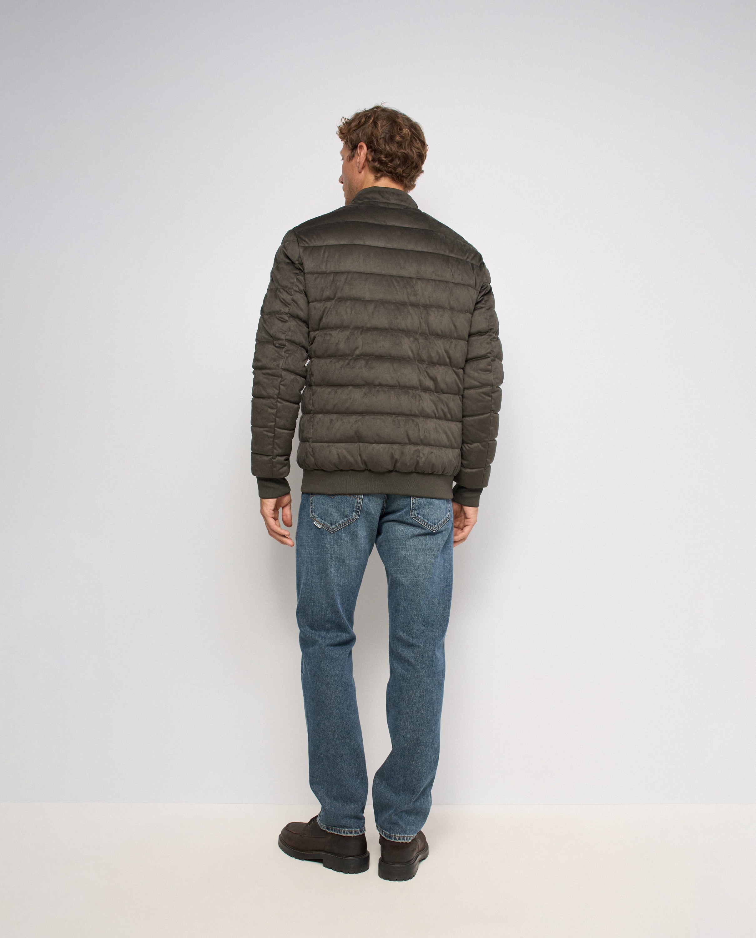 Chaqueta puffer de hombre efecto ante - Salsa Jeans - Verde Verde-3