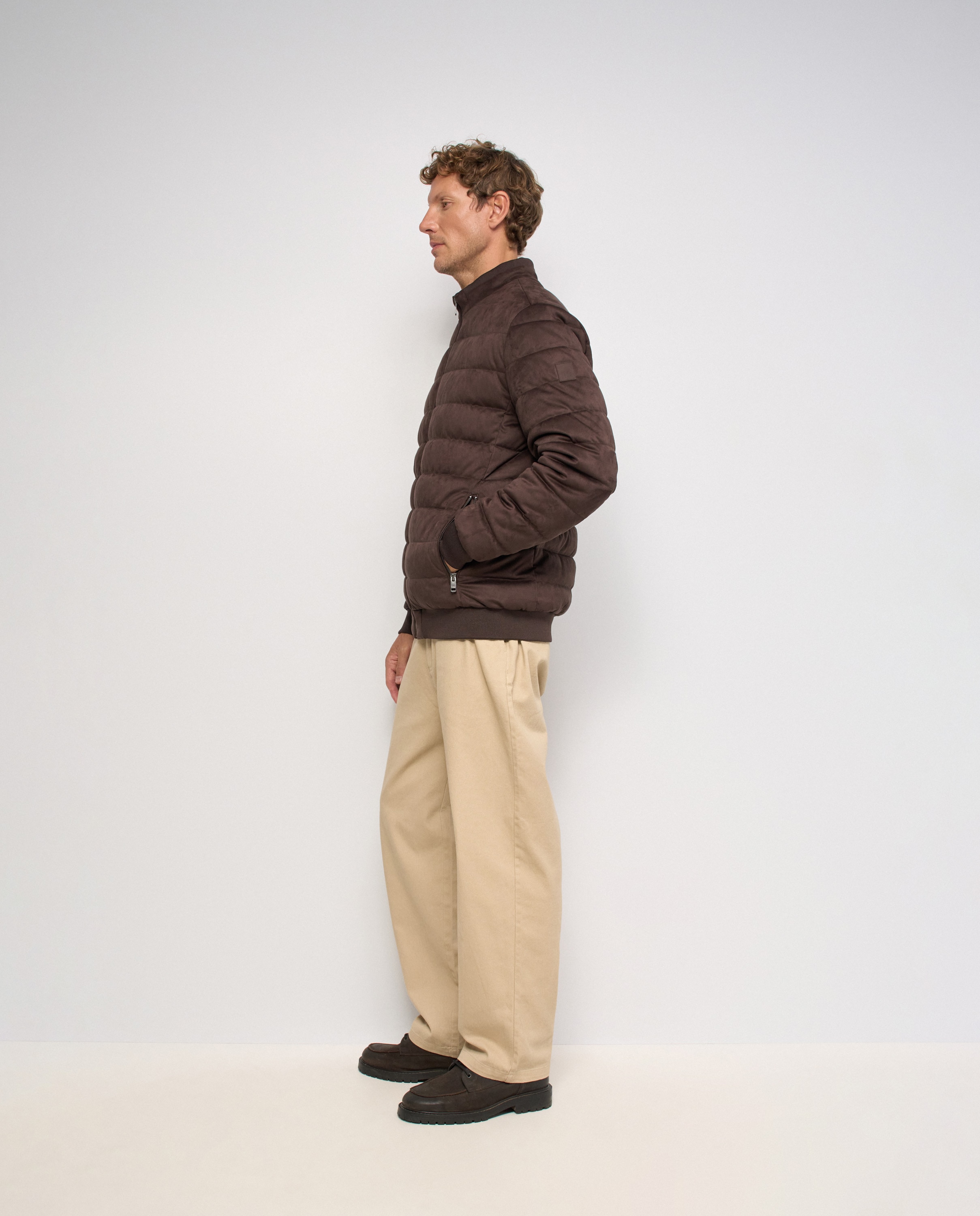 Chaqueta puffer de hombre efecto ante - Salsa Jeans - Marrón Marrón-2