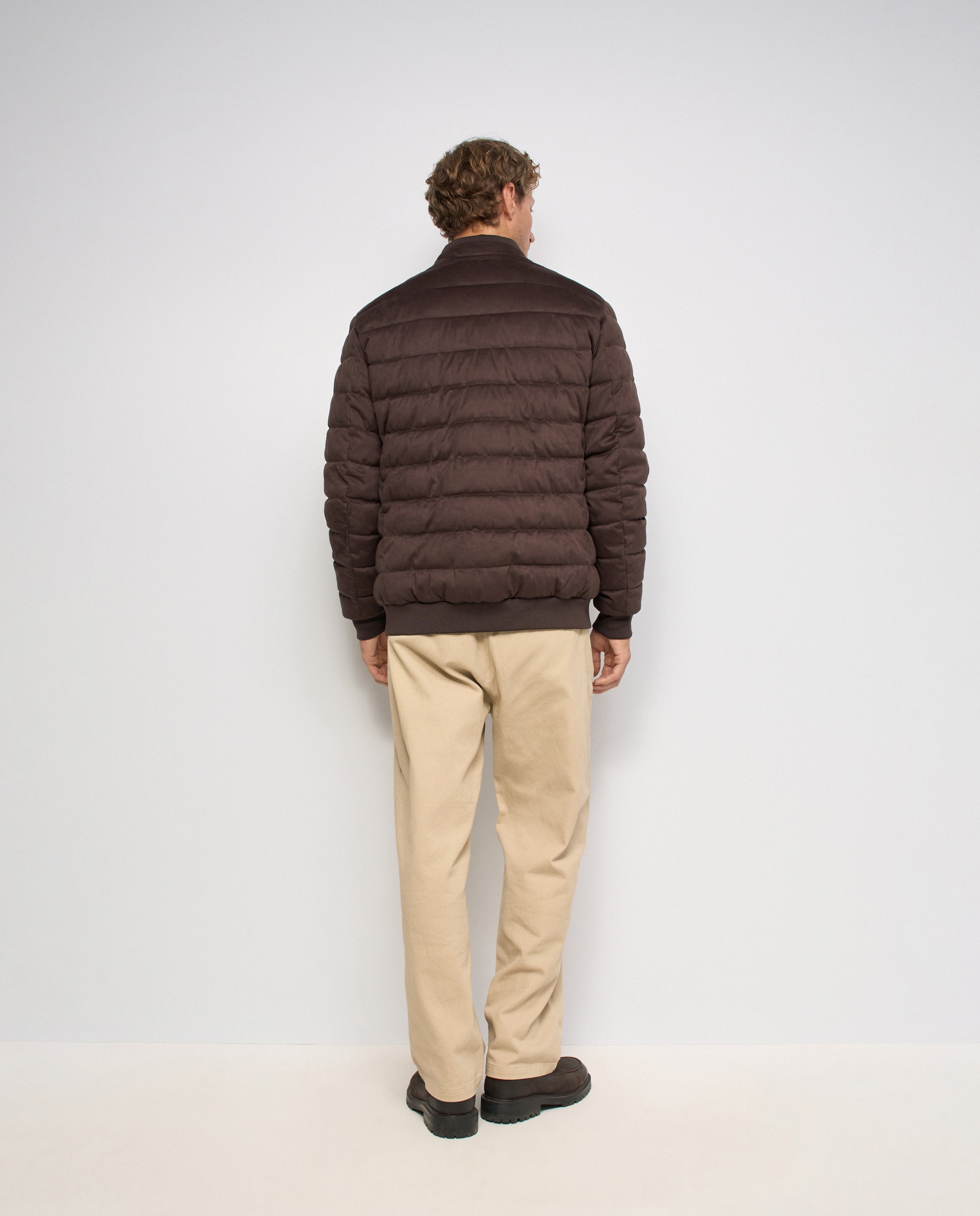 Chaqueta puffer de hombre efecto ante - Salsa Jeans - Marrón Marrón-3
