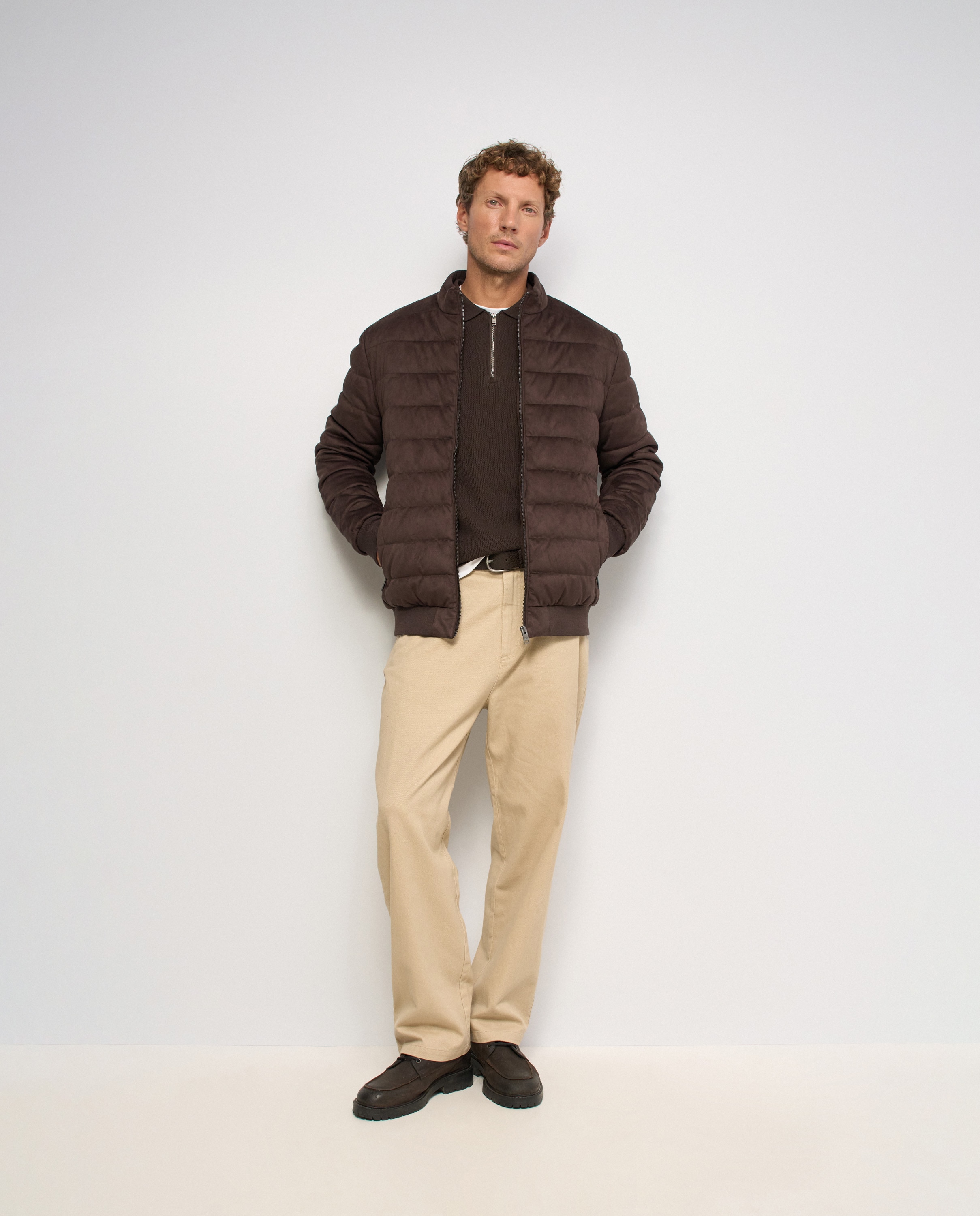 Chaqueta puffer de hombre efecto ante - Salsa Jeans - Marrón Marrón-5