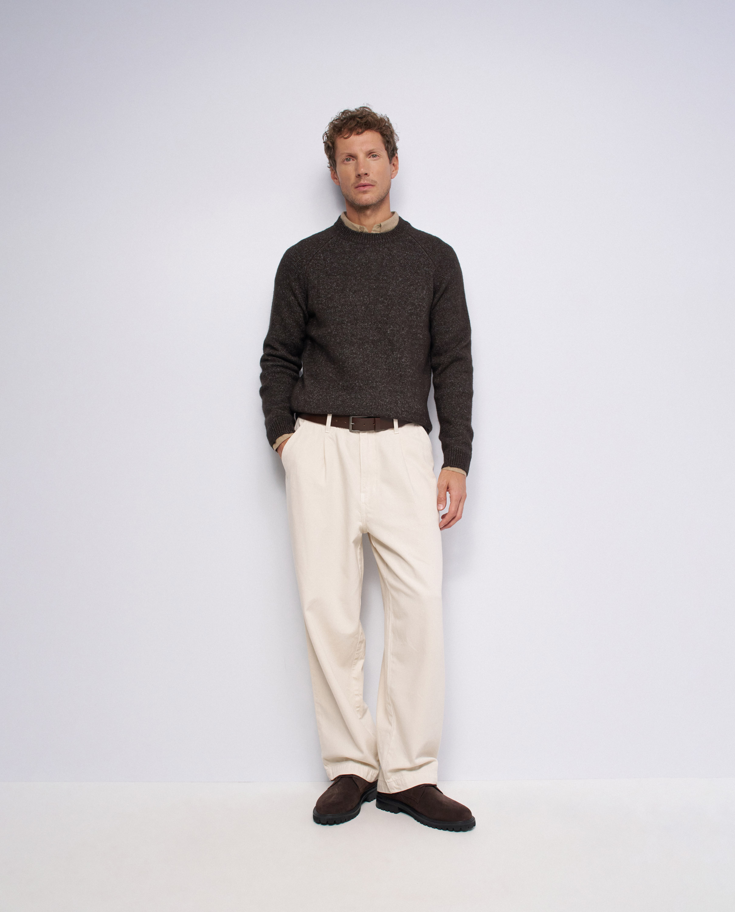 Imagen 5 de Sudadera de punto efecto jaspeado de hombre - Salsa Jeans - Marrón Marrón