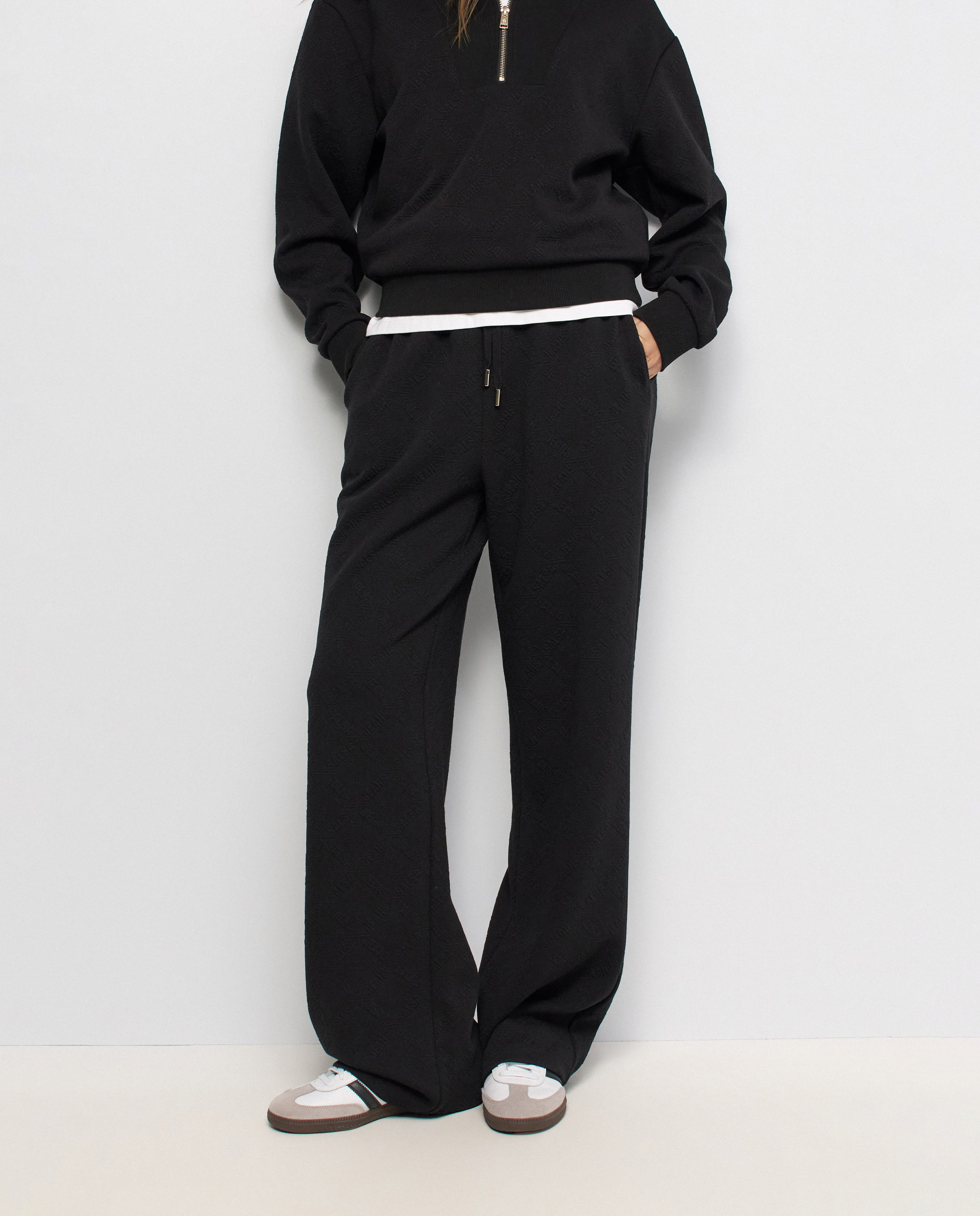 Pantalones jogger de punto de mujer - Salsa Jeans - Negro Negro-1
