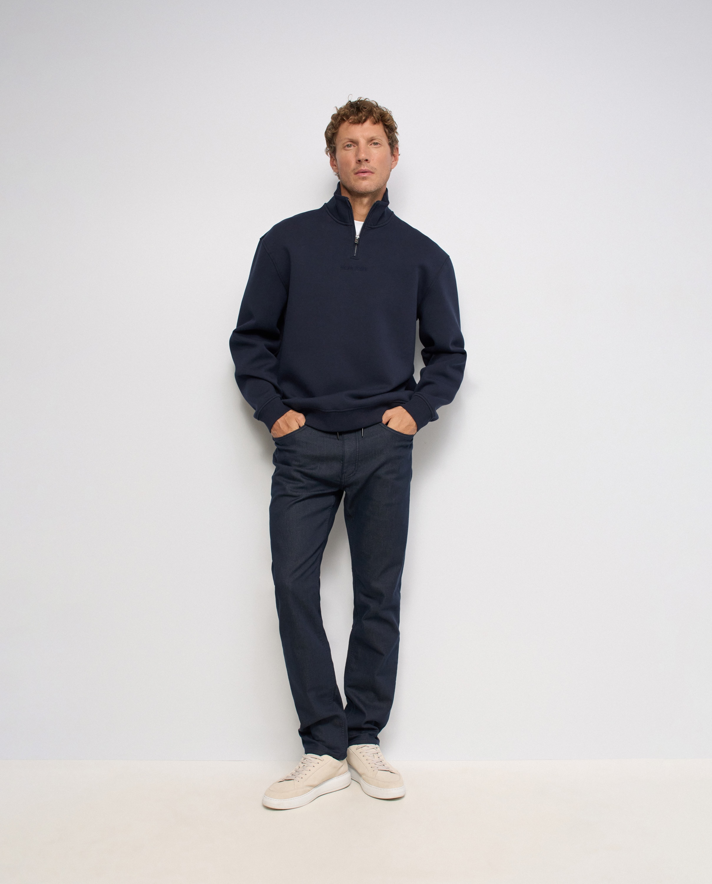 Sudadera con media cremallera de hombre - Salsa Jeans - Azul Azul-5