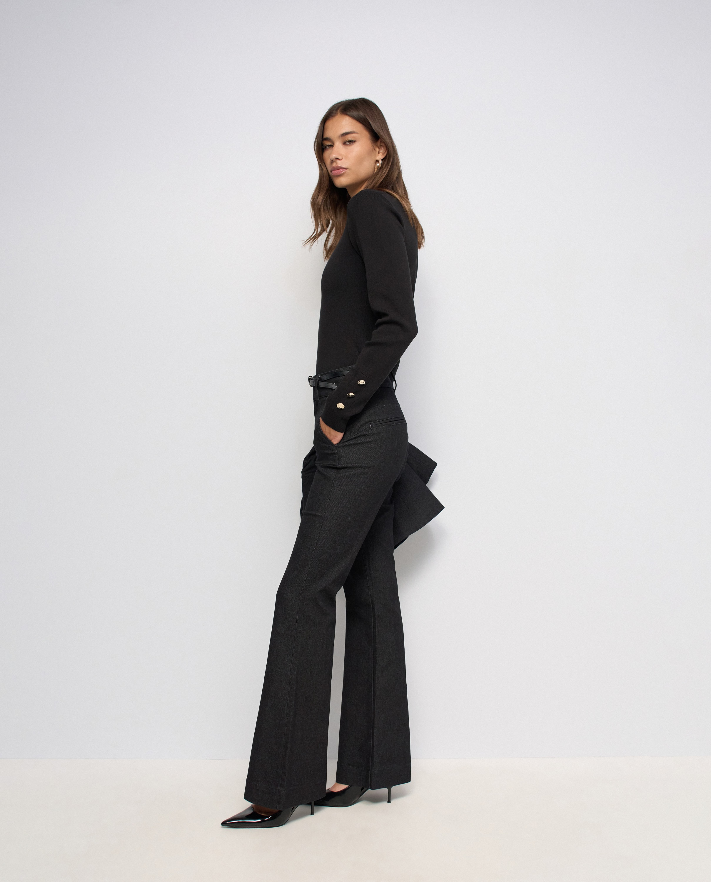 Secret chino push in flare de mujer - Salsa Jeans - Negro Negro-2