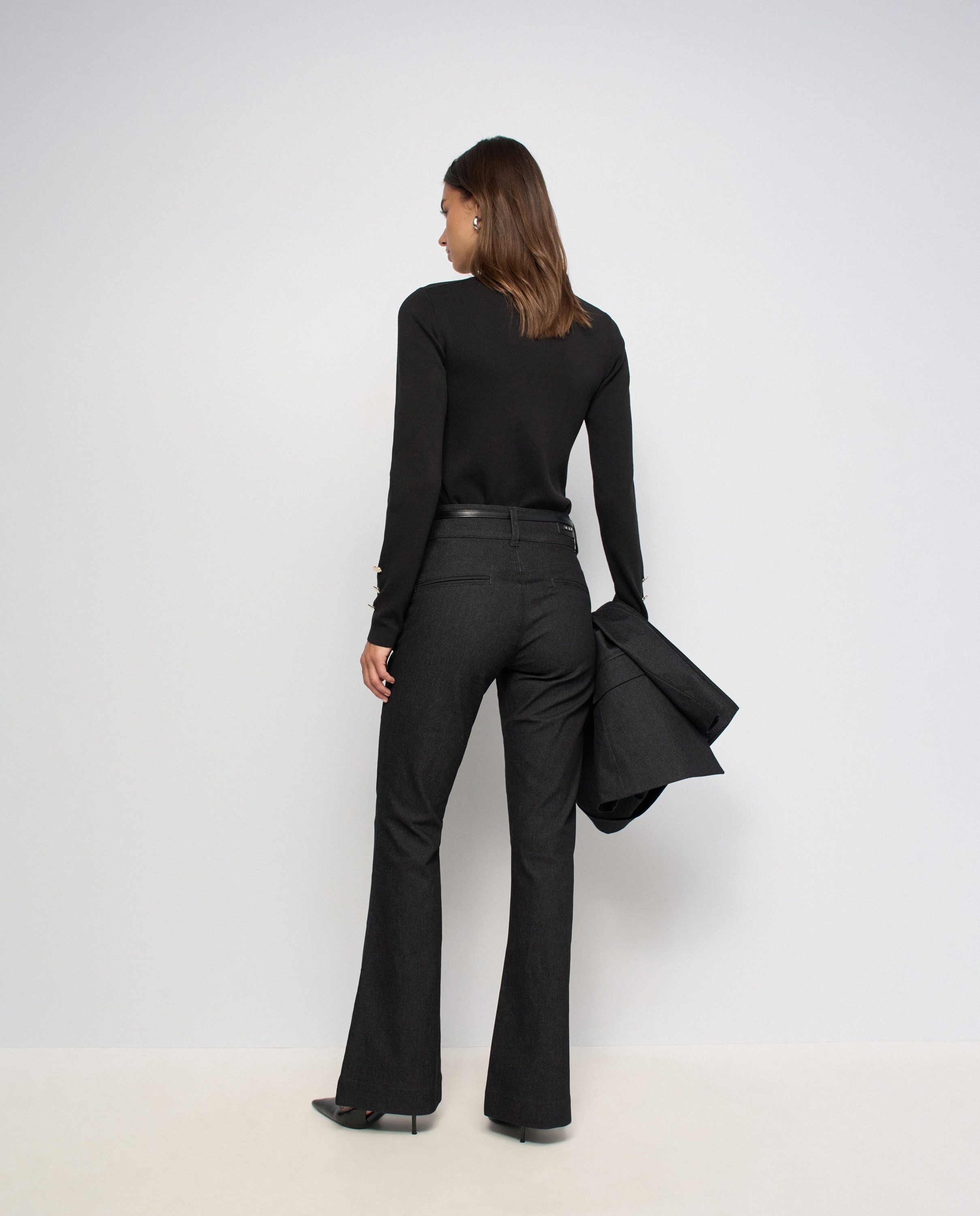 Secret chino push in flare de mujer - Salsa Jeans - Negro Negro-3