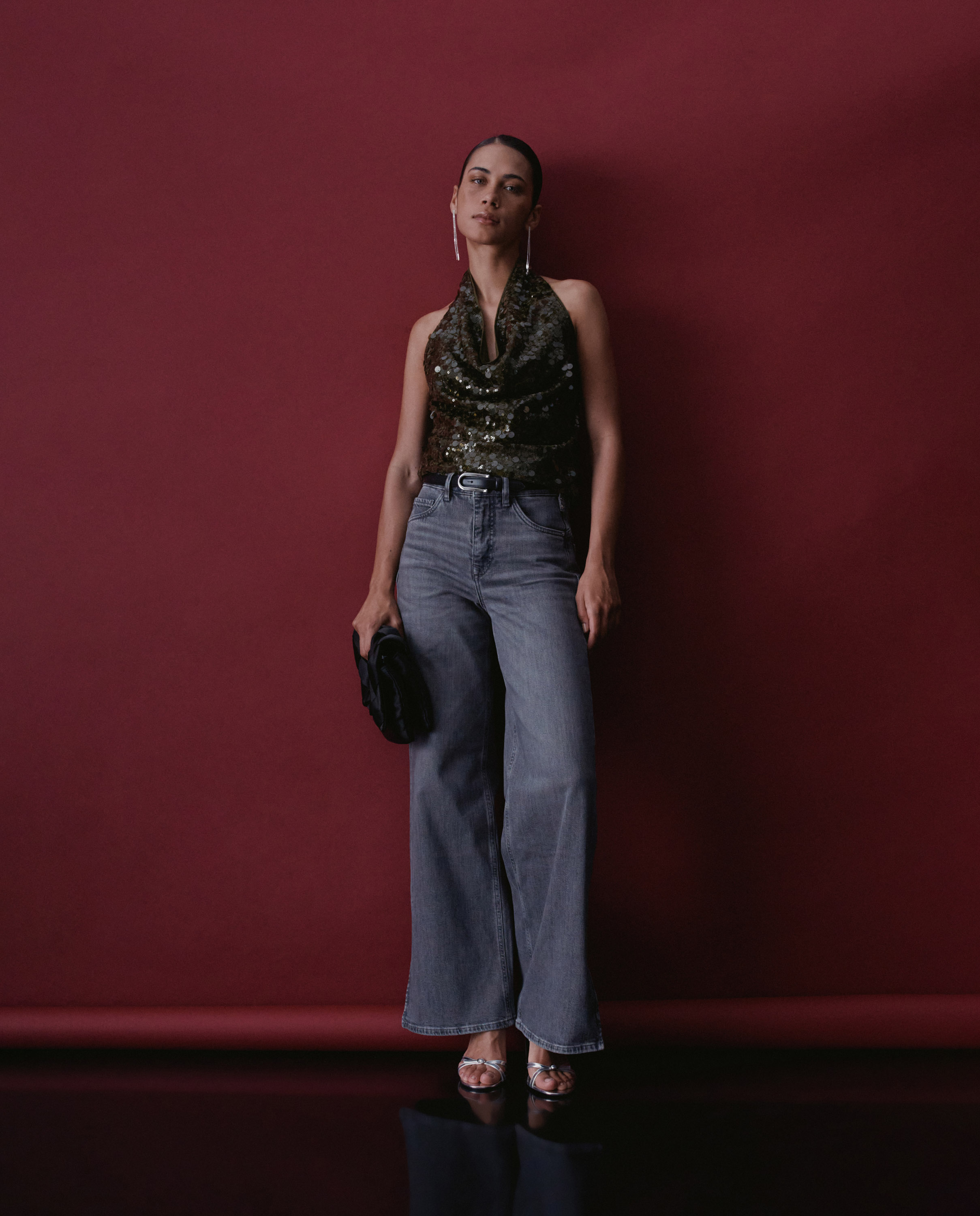Imagen 1 de Vaqueros faith push in wide de mujer Gris