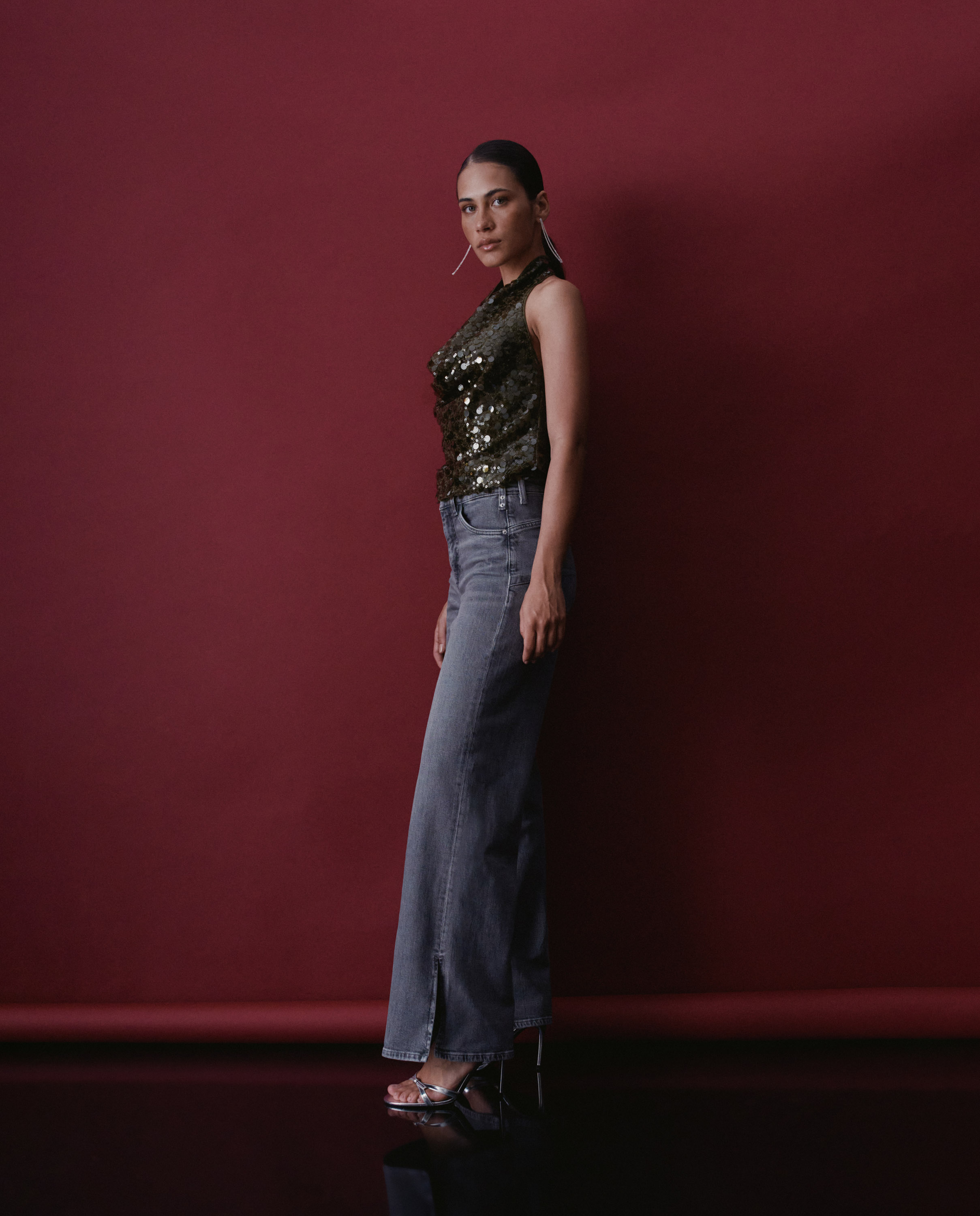 Imagen 2 de Vaqueros faith push in wide de mujer - Salsa Jeans - Gris Gris
