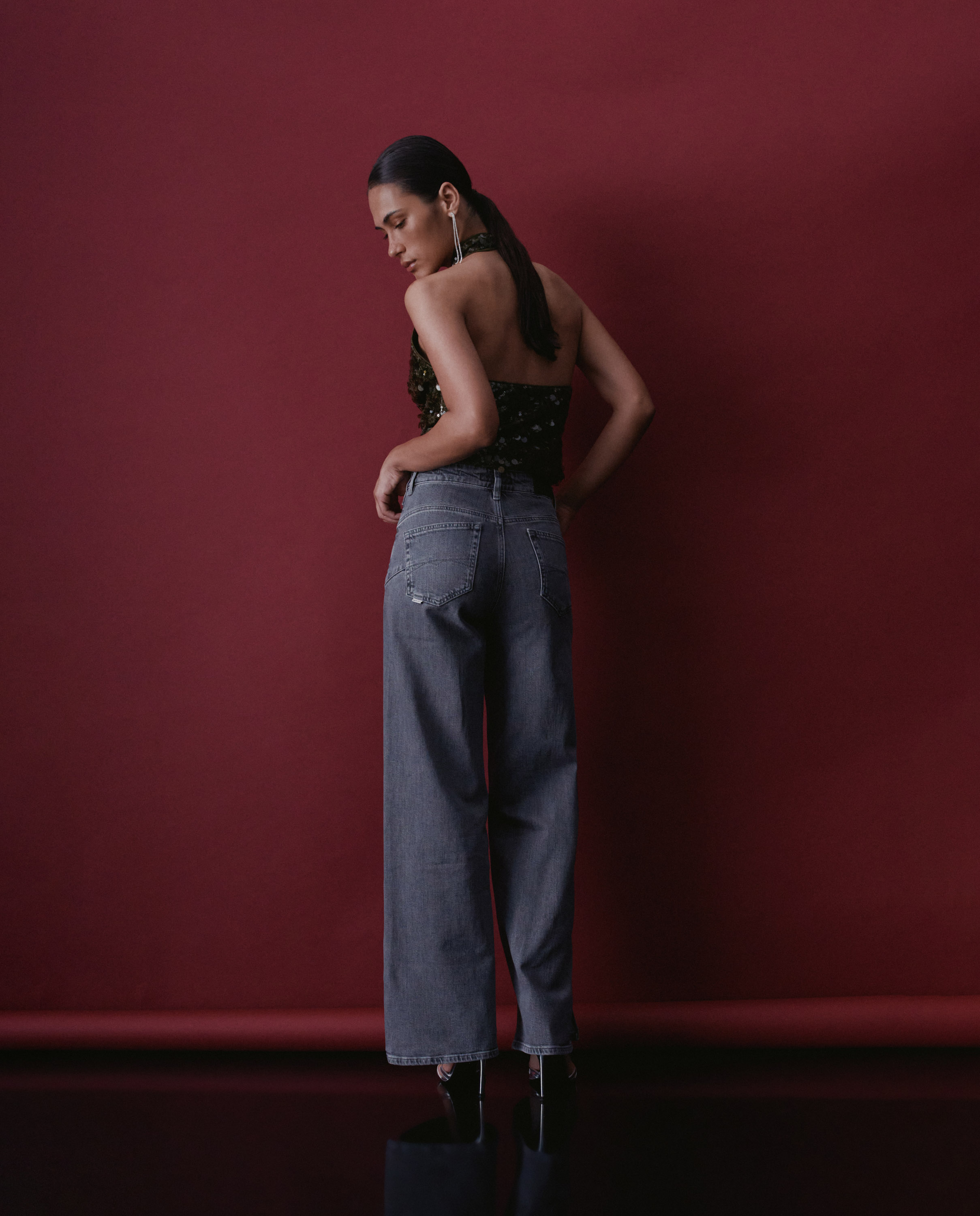 Imagen 3 de Vaqueros faith push in wide de mujer - Salsa Jeans - Gris Gris