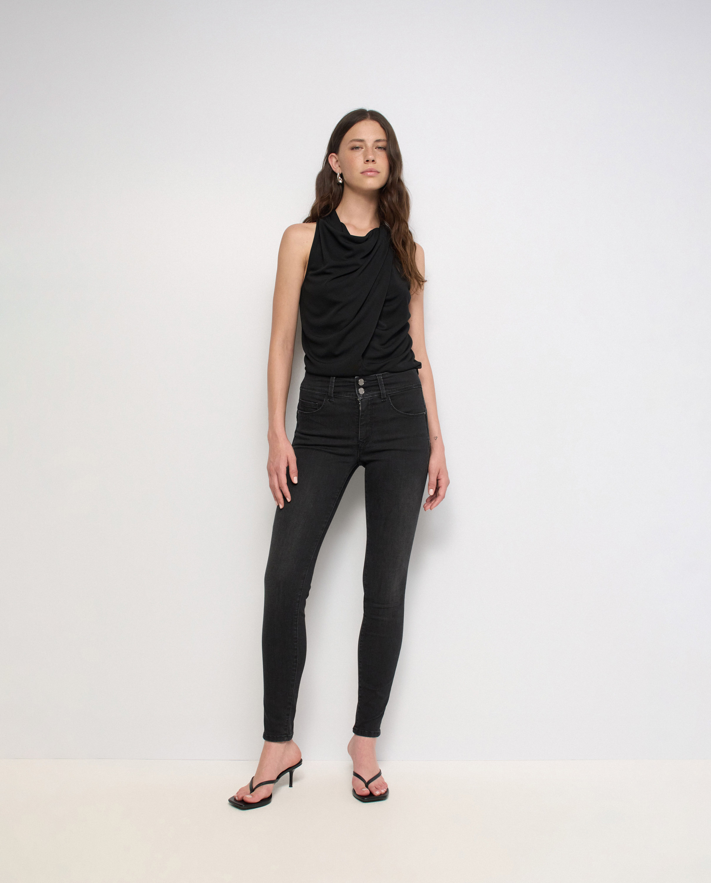 Vaqueros secret push in skinny de mujer - Salsa Jeans - Negro Negro-1