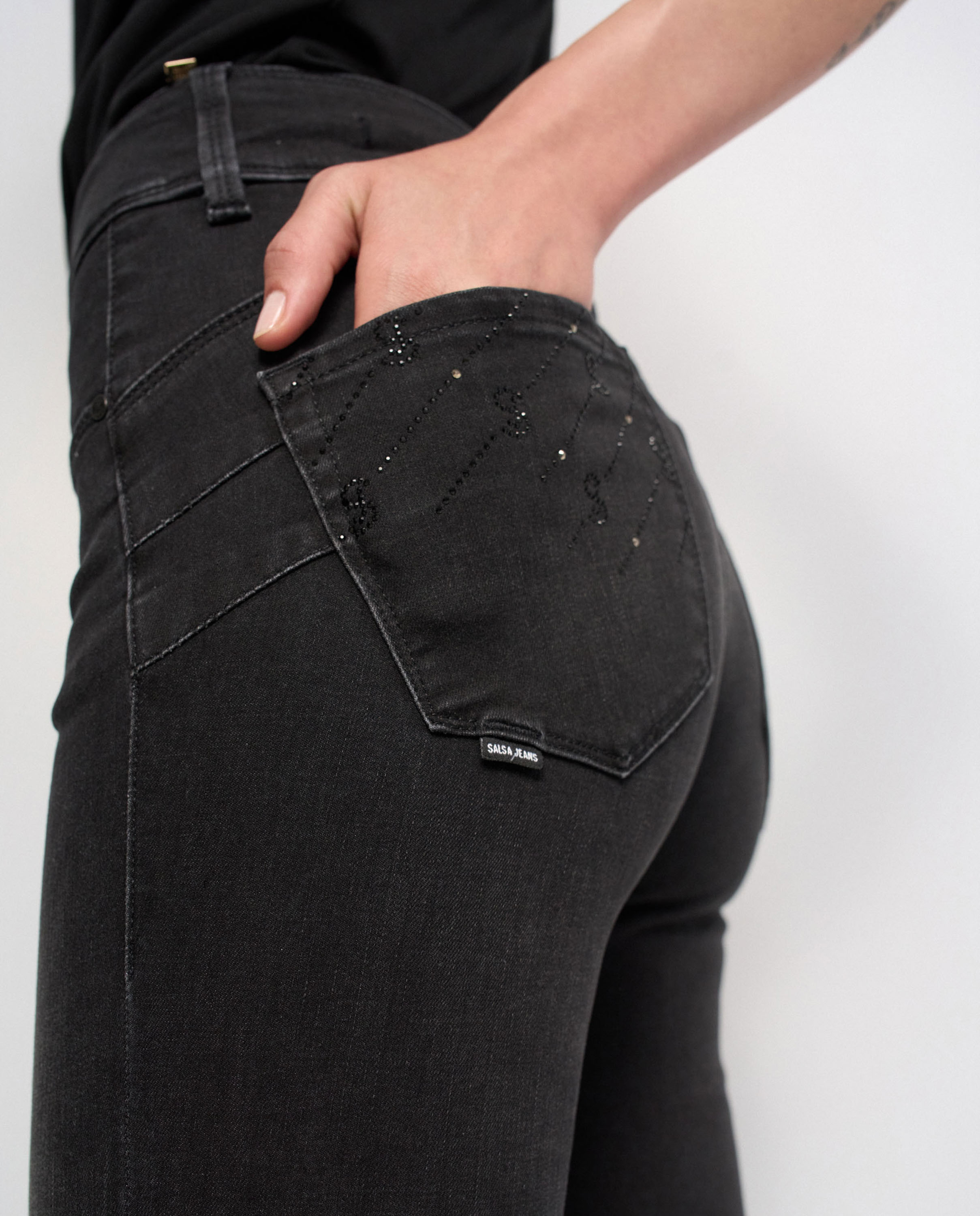 Vaqueros secret push in skinny de mujer - Salsa Jeans - Negro Negro-4