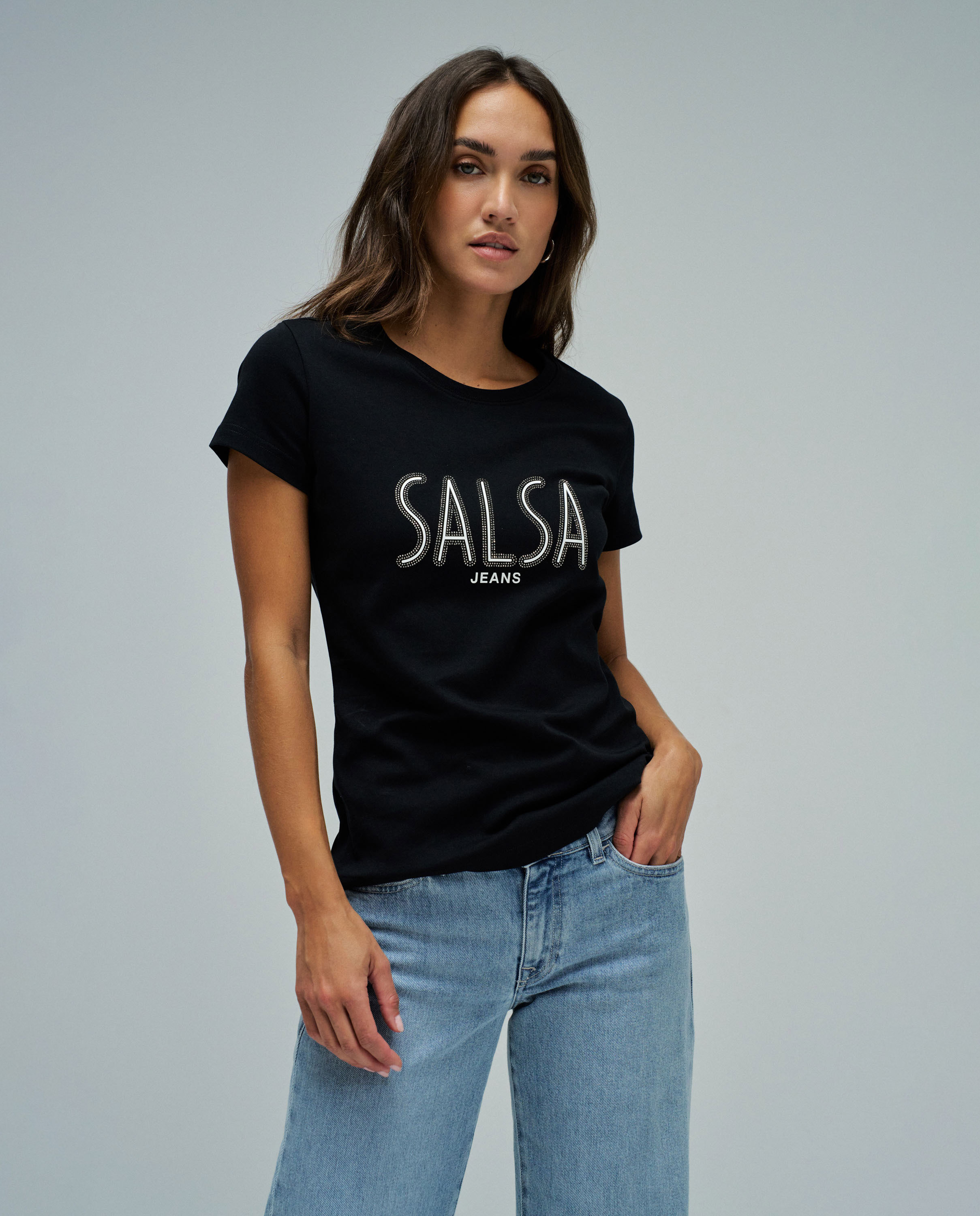 Salsa Jeans - Camiseta con branding fit regular de mujer.