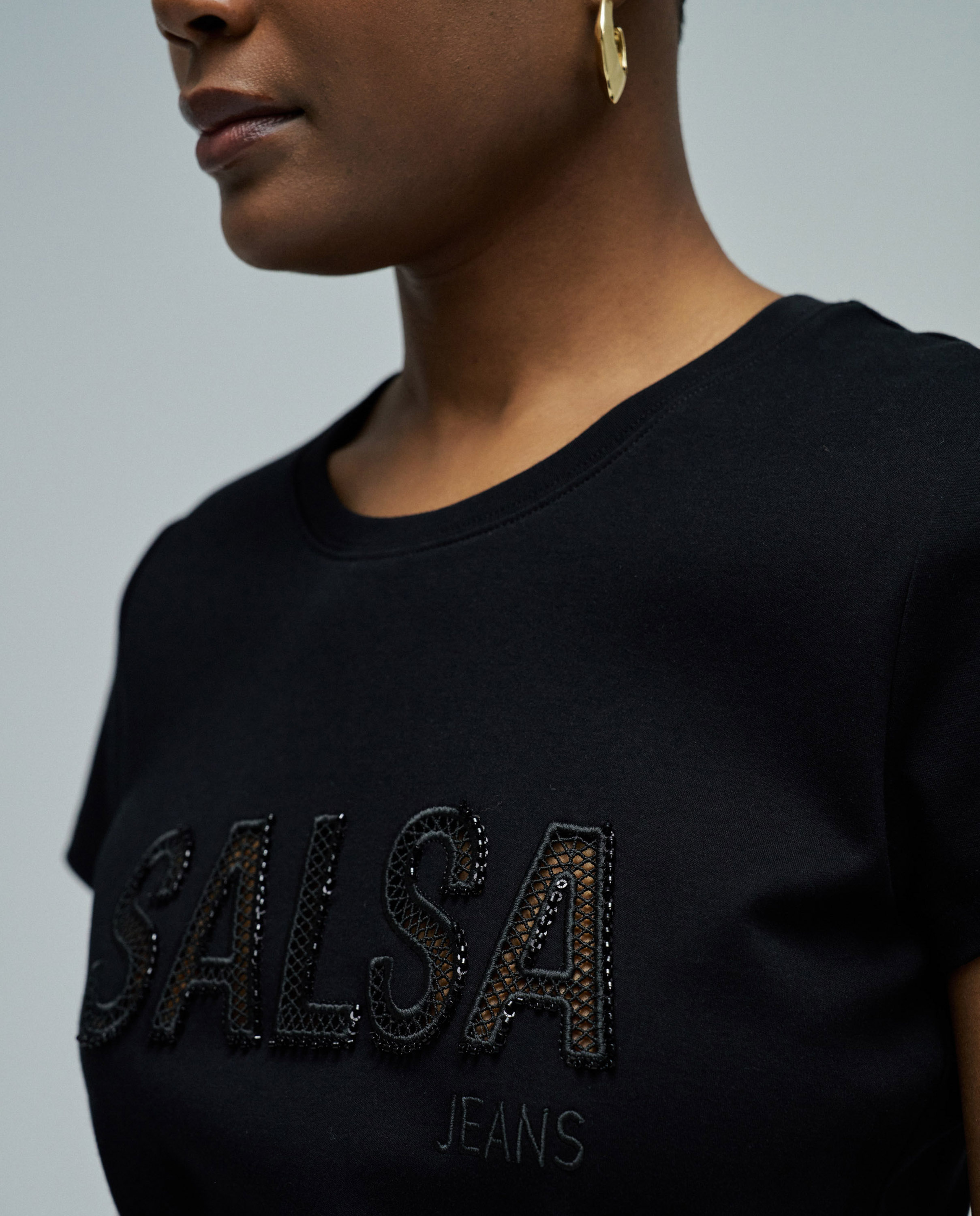 Camiseta con branding de mujer - Salsa Jeans - Negro Negro-4