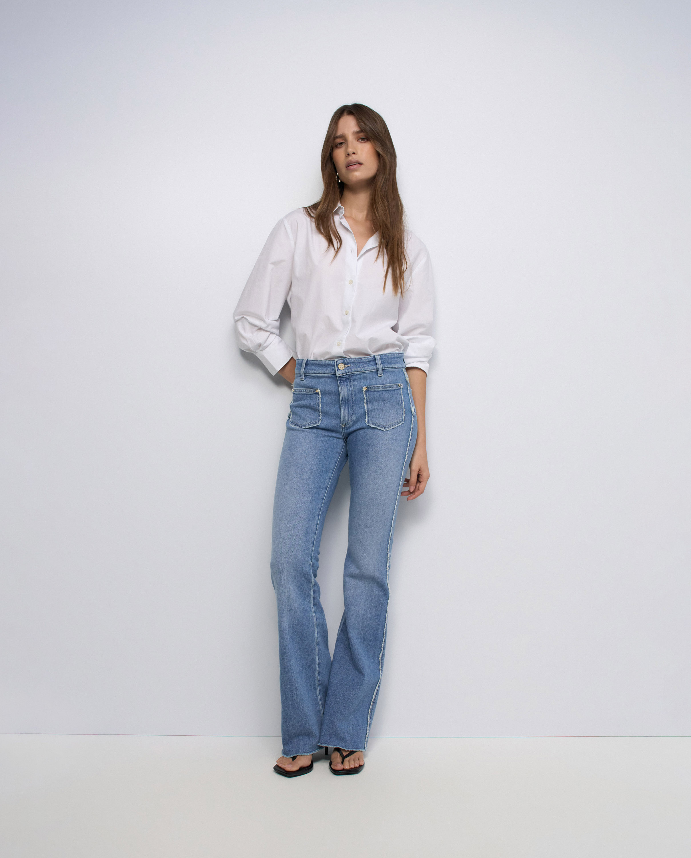 Vaqueros destiny push up flare de mujer - Salsa Jeans - Azul Azul-1
