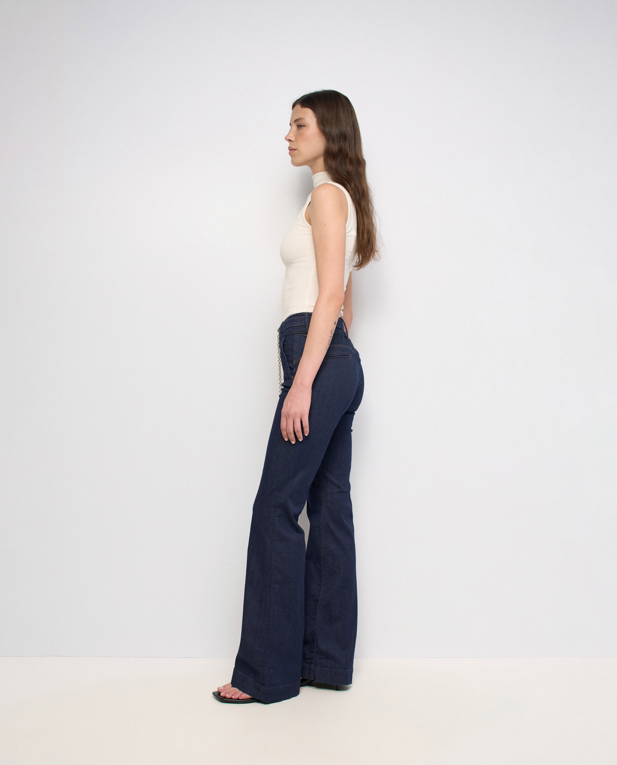 Secret chino push in flare de mujer - Salsa Jeans - Azul Azul-2