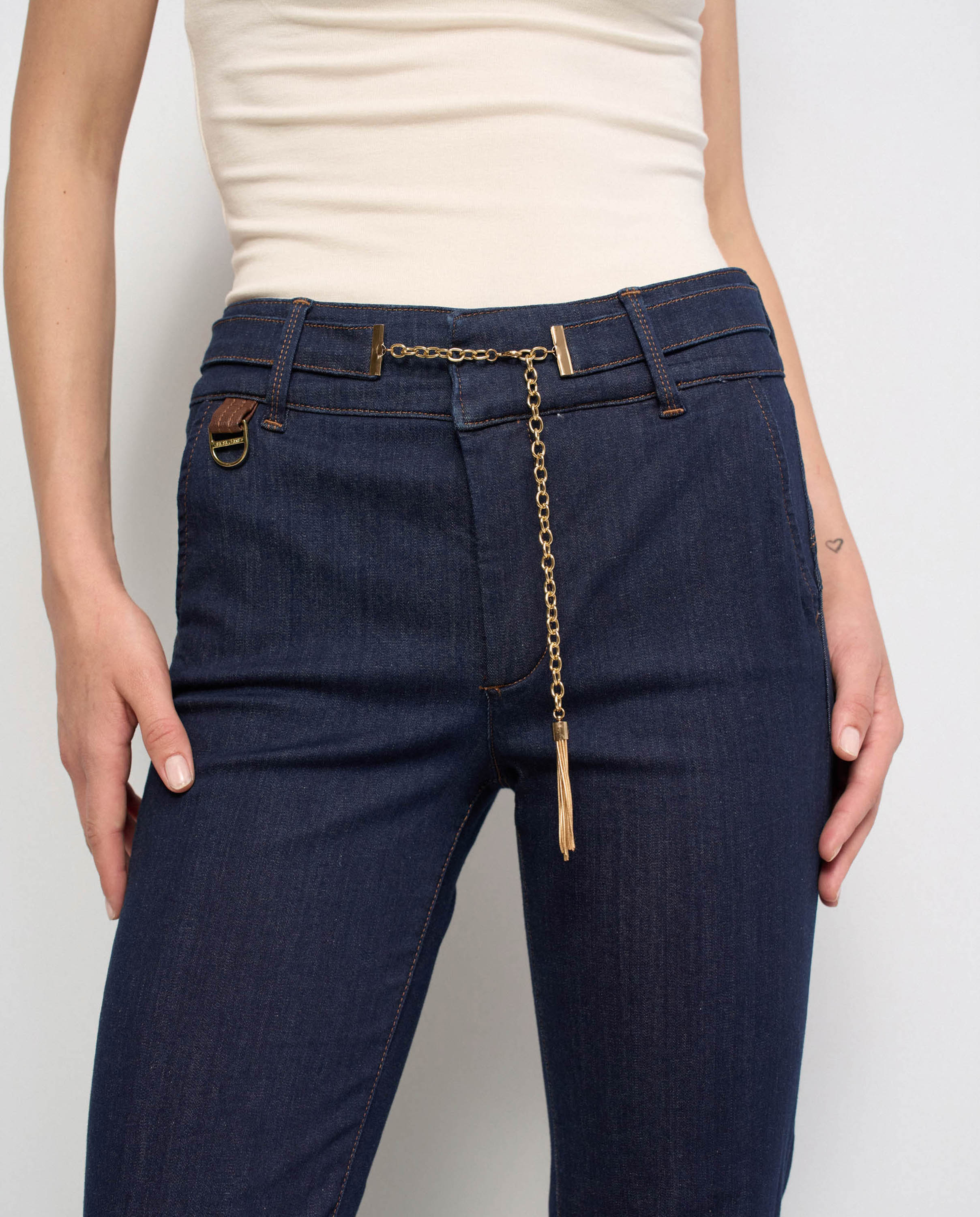 Secret chino push in flare de mujer - Salsa Jeans - Azul Azul-4