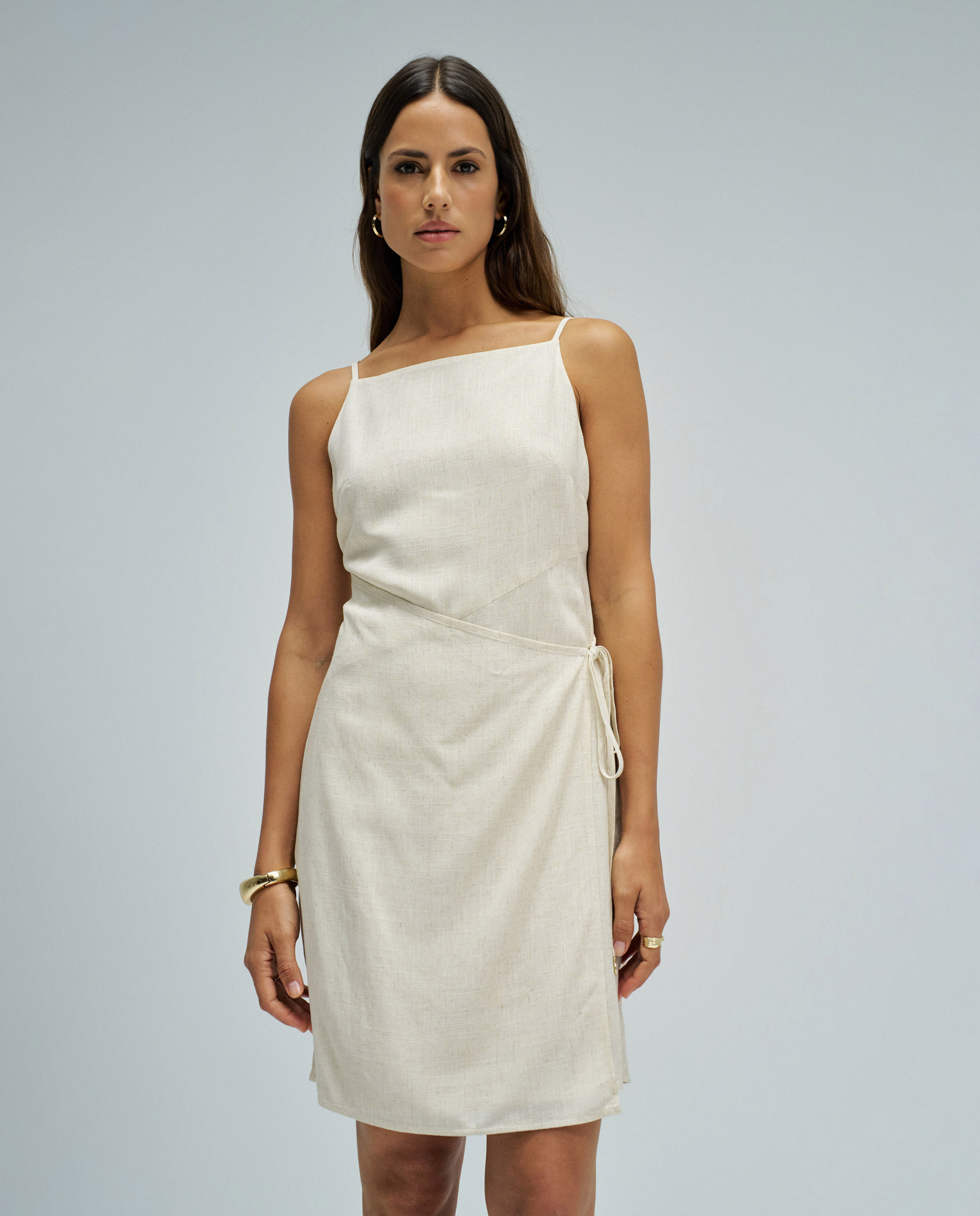 Salsa Jeans - Vestido corto con lino de mujer.