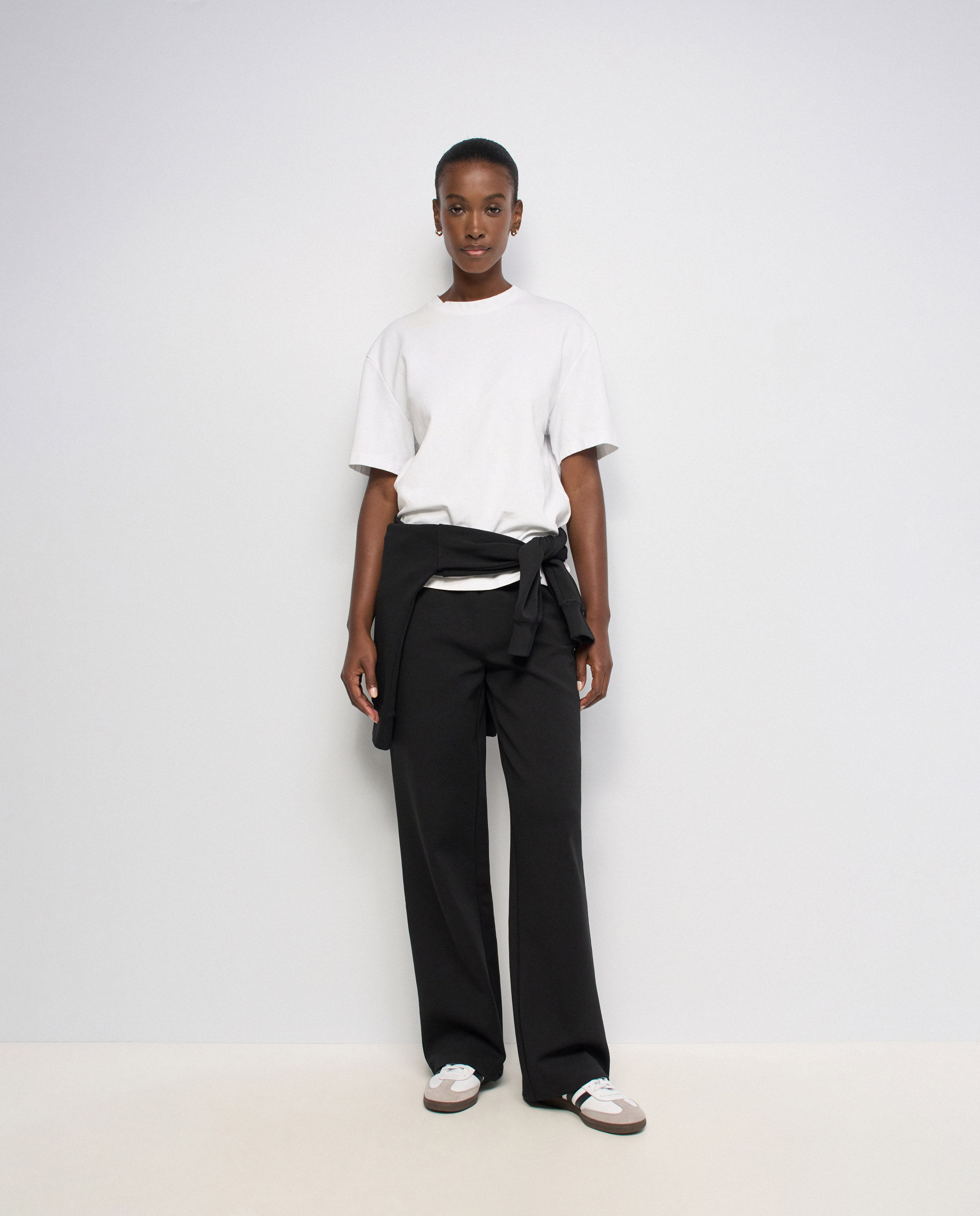 Pantalones jogger de punto con pernera wide de mujer - Salsa Jeans - Negro Negro-5