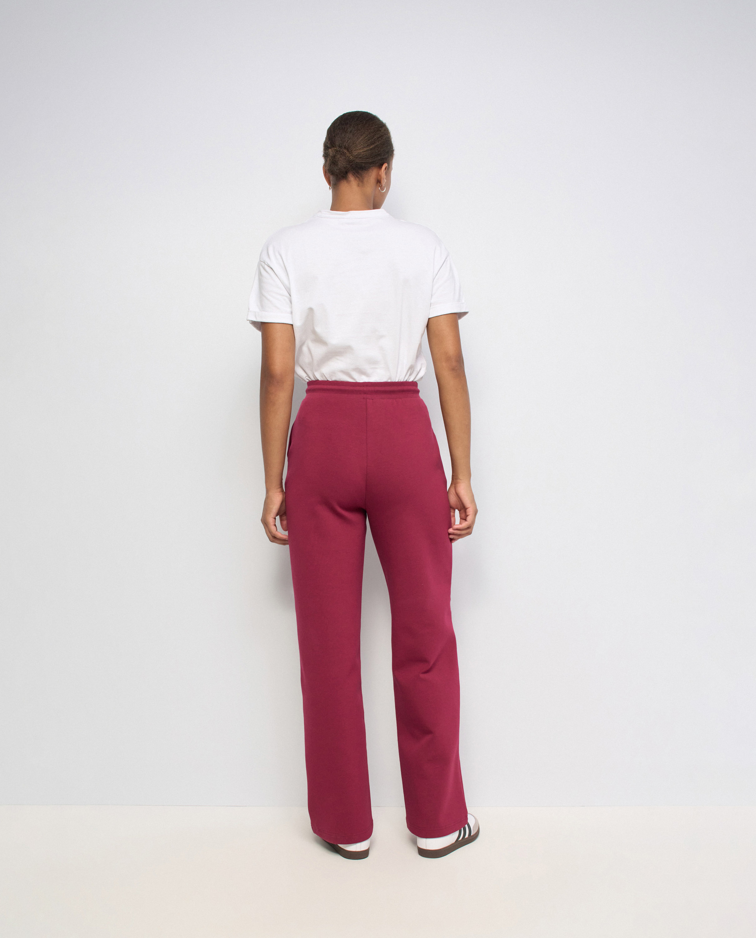 Pantalones jogger de punto con pernera wide de mujer - Salsa Jeans - Rojo Rojo-3