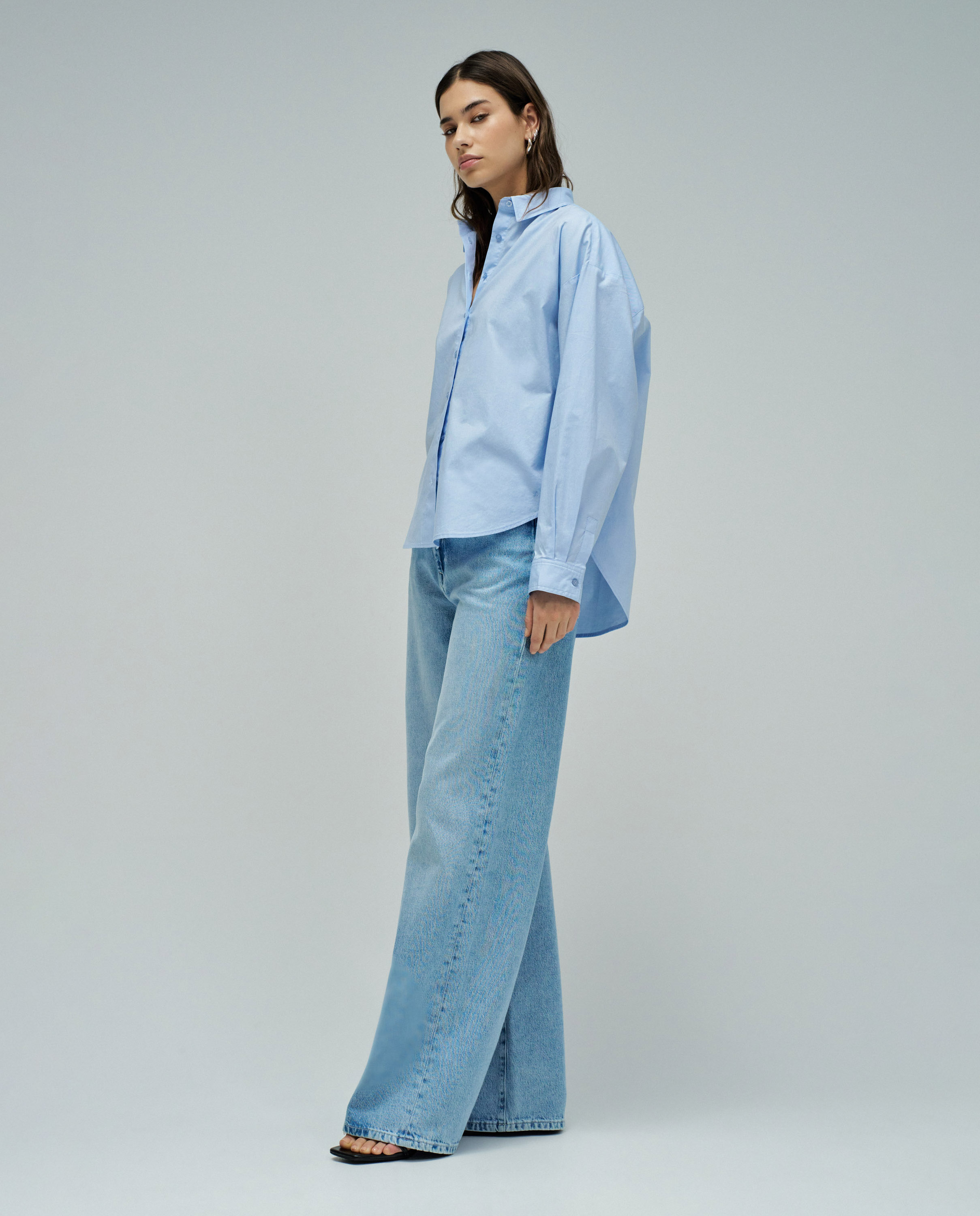 Camisa básica loose fit de mujer - Salsa Jeans - Azul Azul-2