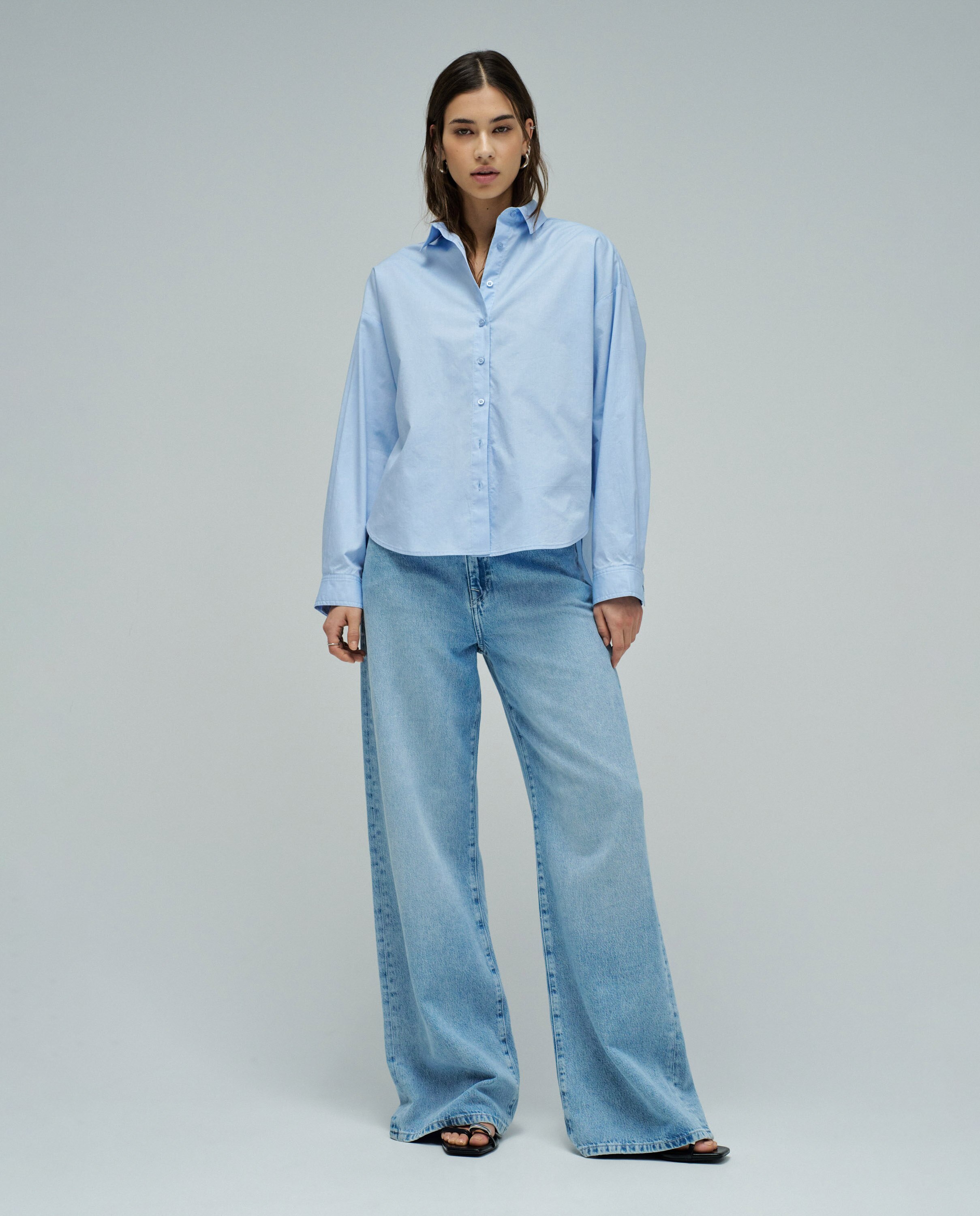 Camisa básica loose fit de mujer - Salsa Jeans - Azul Azul-5