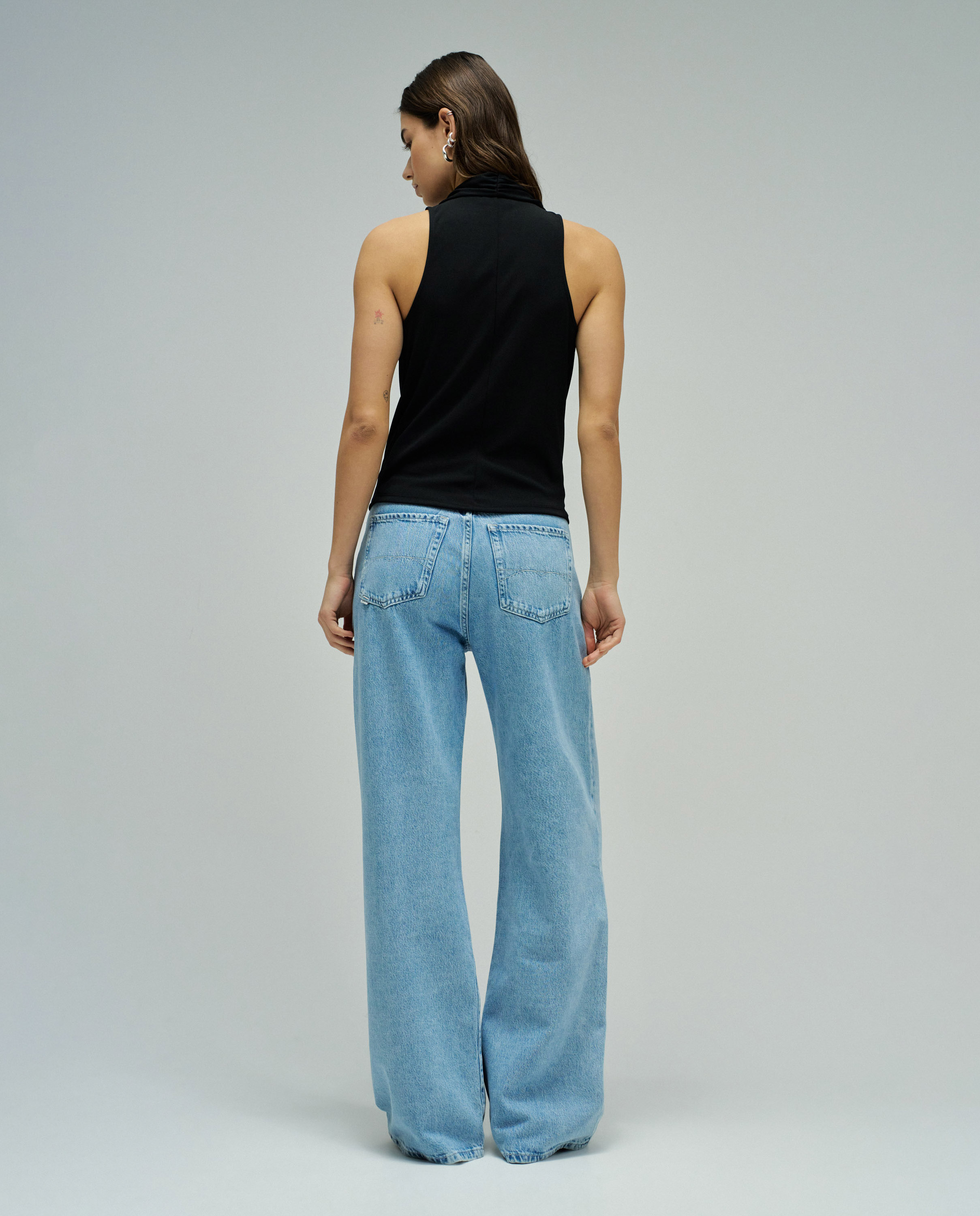 Top drapeado sin mangas ajuste regular de mujer - Salsa Jeans - Negro Negro-3