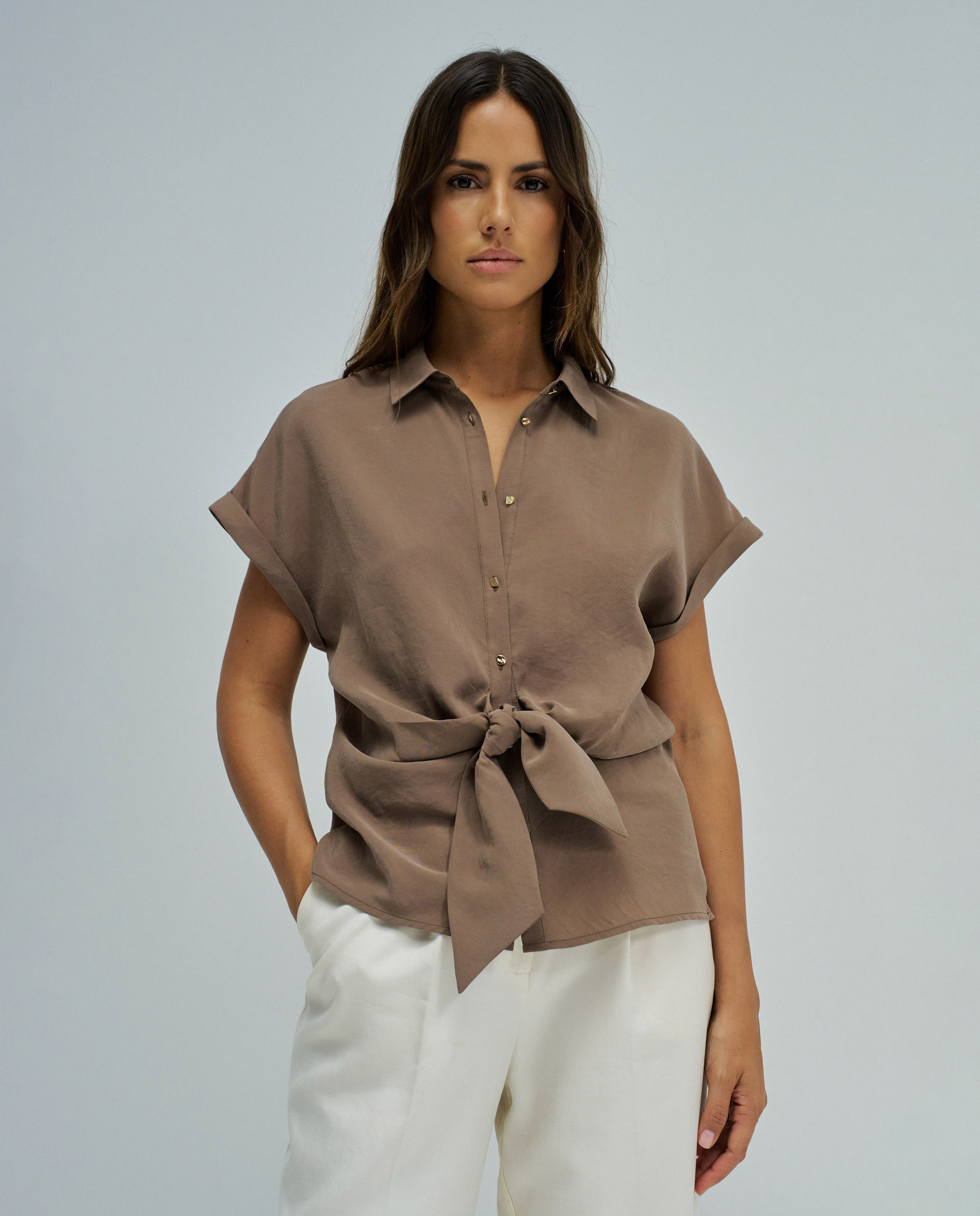 Salsa Jeans - Camisa con lazo de mujer.