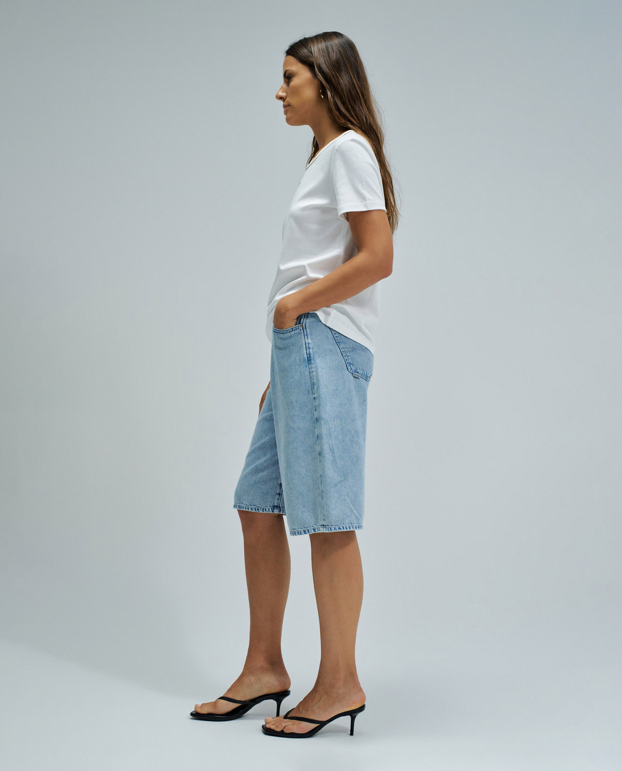 Camiseta básica con lúrex de mujer - Salsa Jeans - Blanco Blanco-2