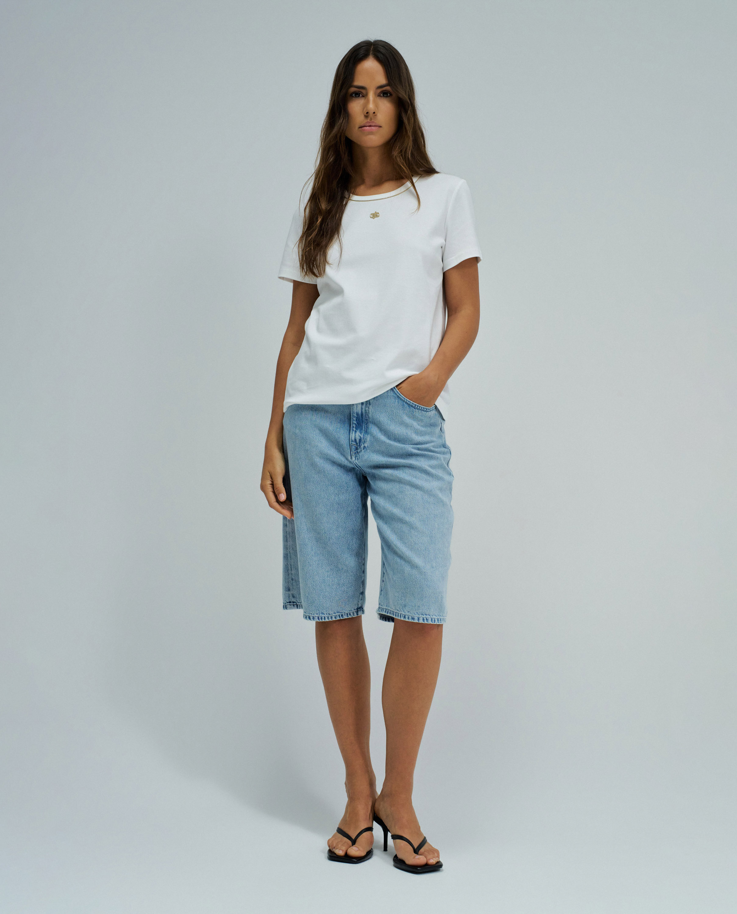 Camiseta básica con lúrex de mujer - Salsa Jeans - Blanco Blanco-5