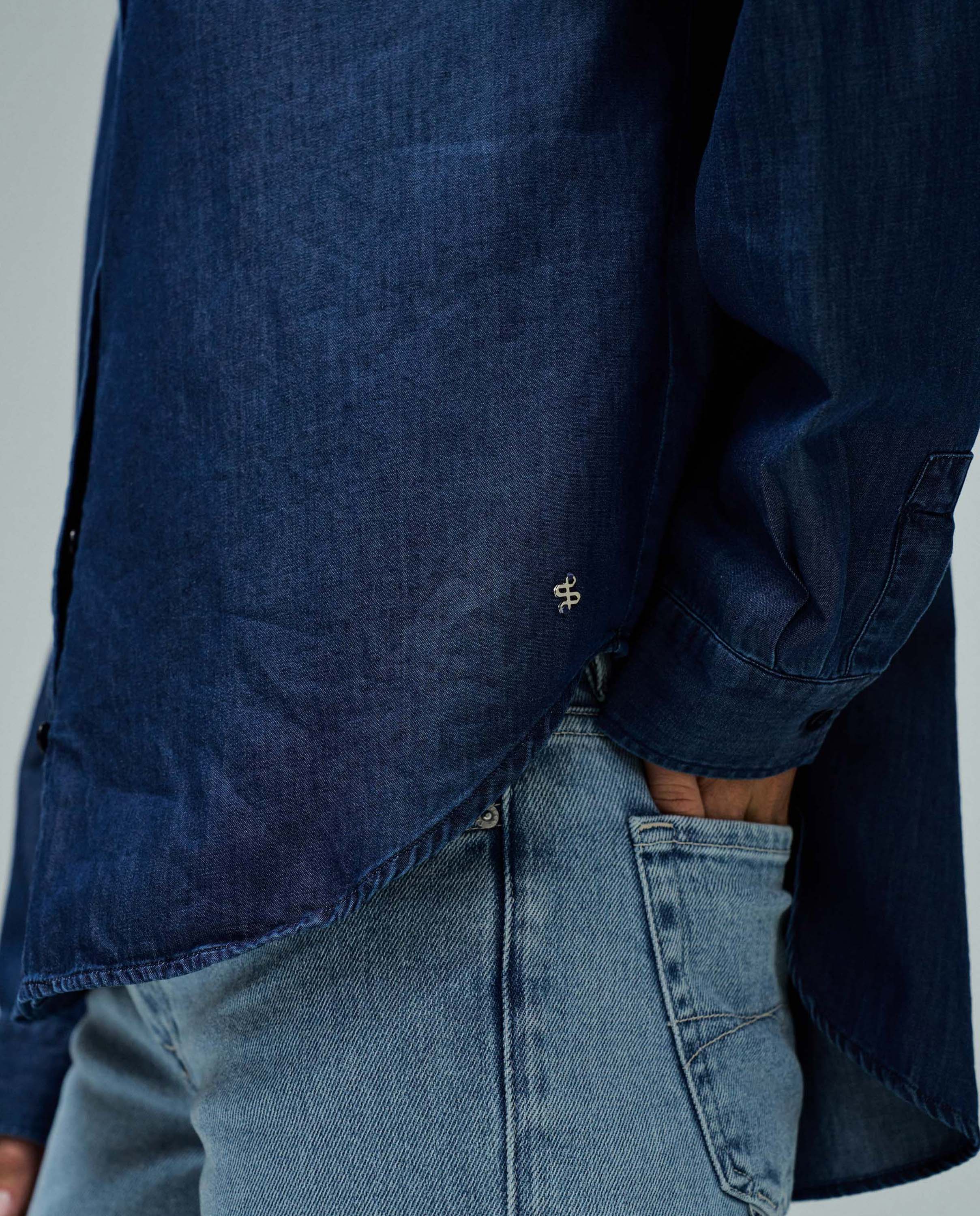 Camisa básica en light denim de mujer - Salsa Jeans - Azul Azul-4