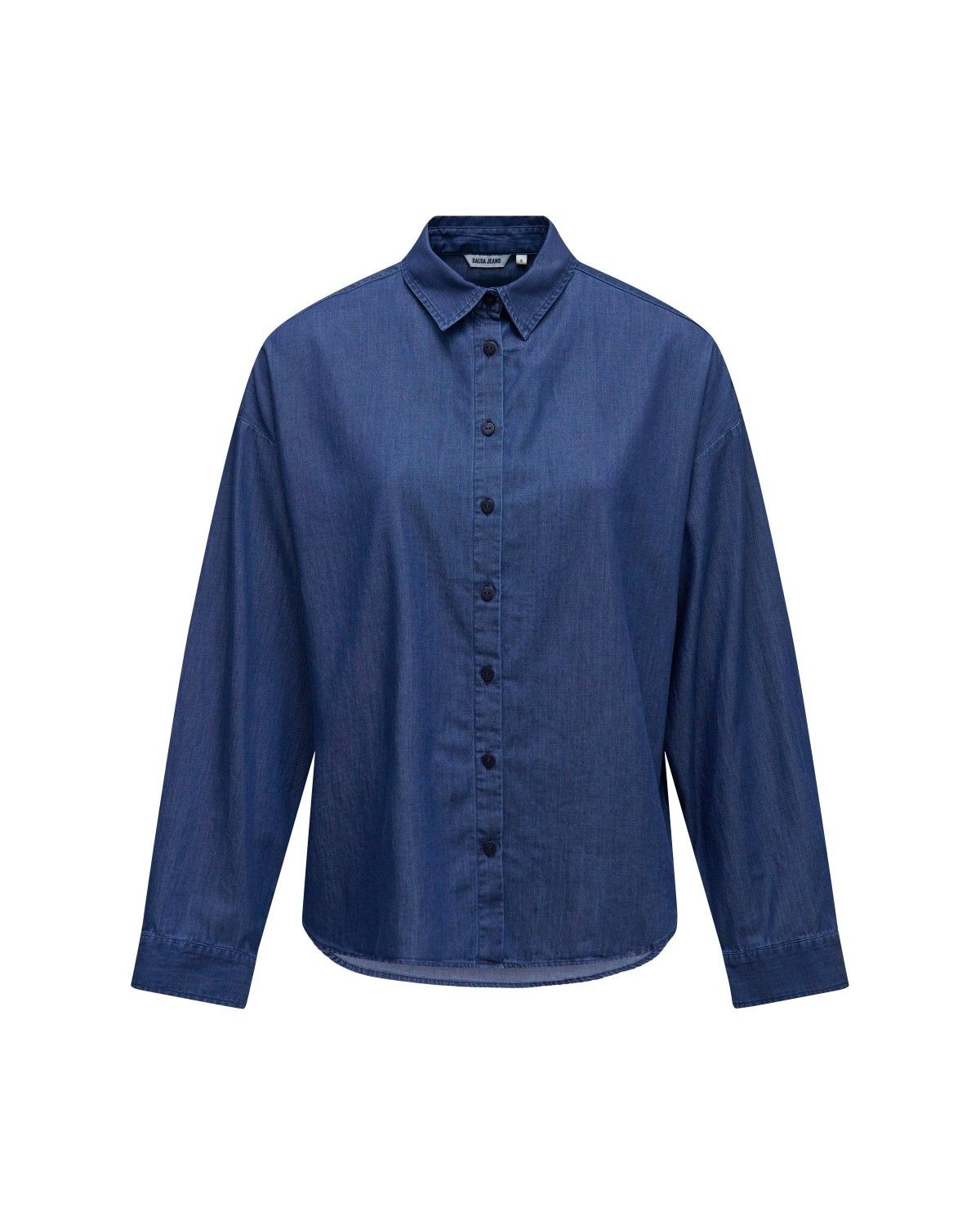 Camisa básica en light denim de mujer - Salsa Jeans - Azul Azul-6