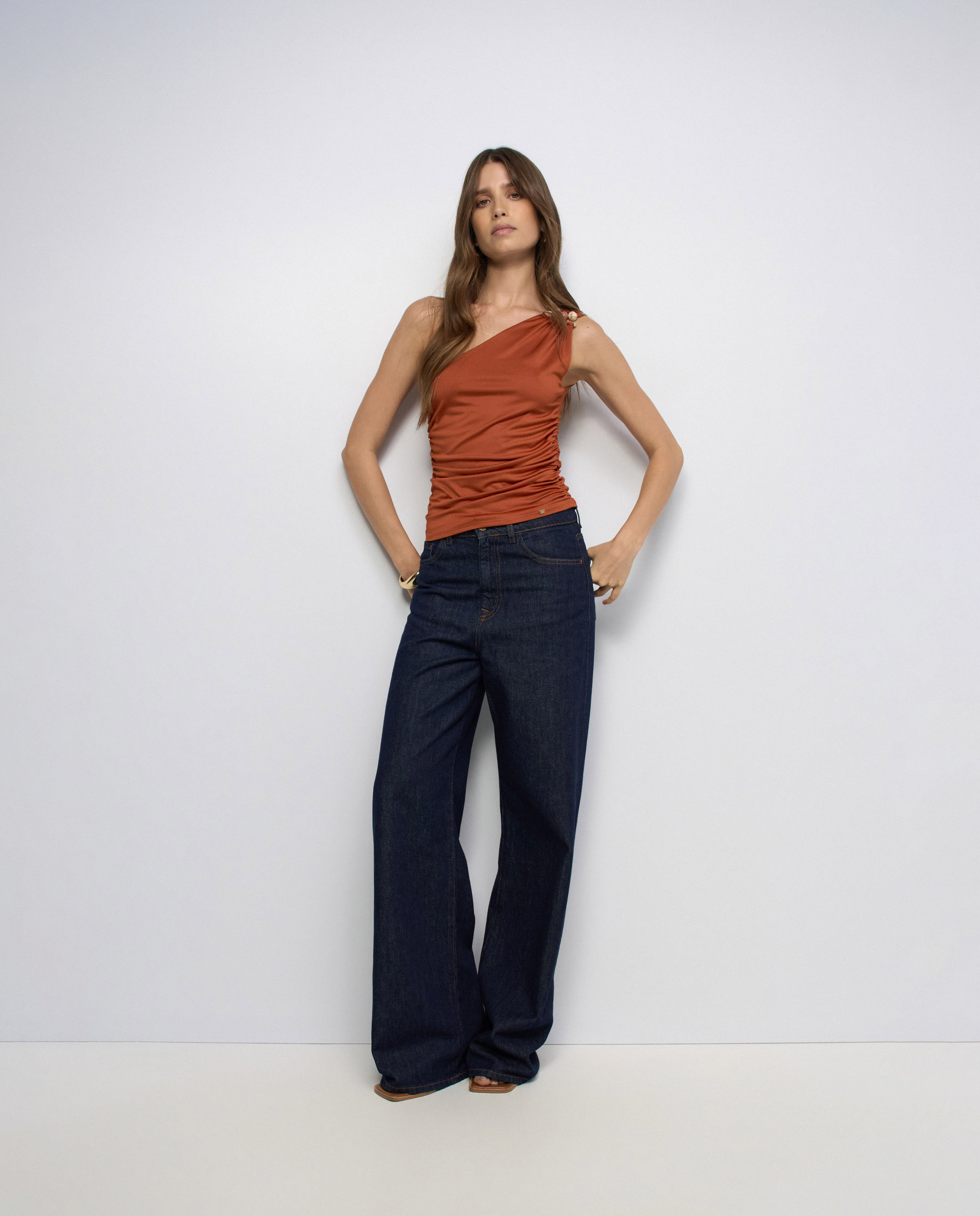 Top asimétrico de mujer - Salsa Jeans - Naranja Naranja-5
