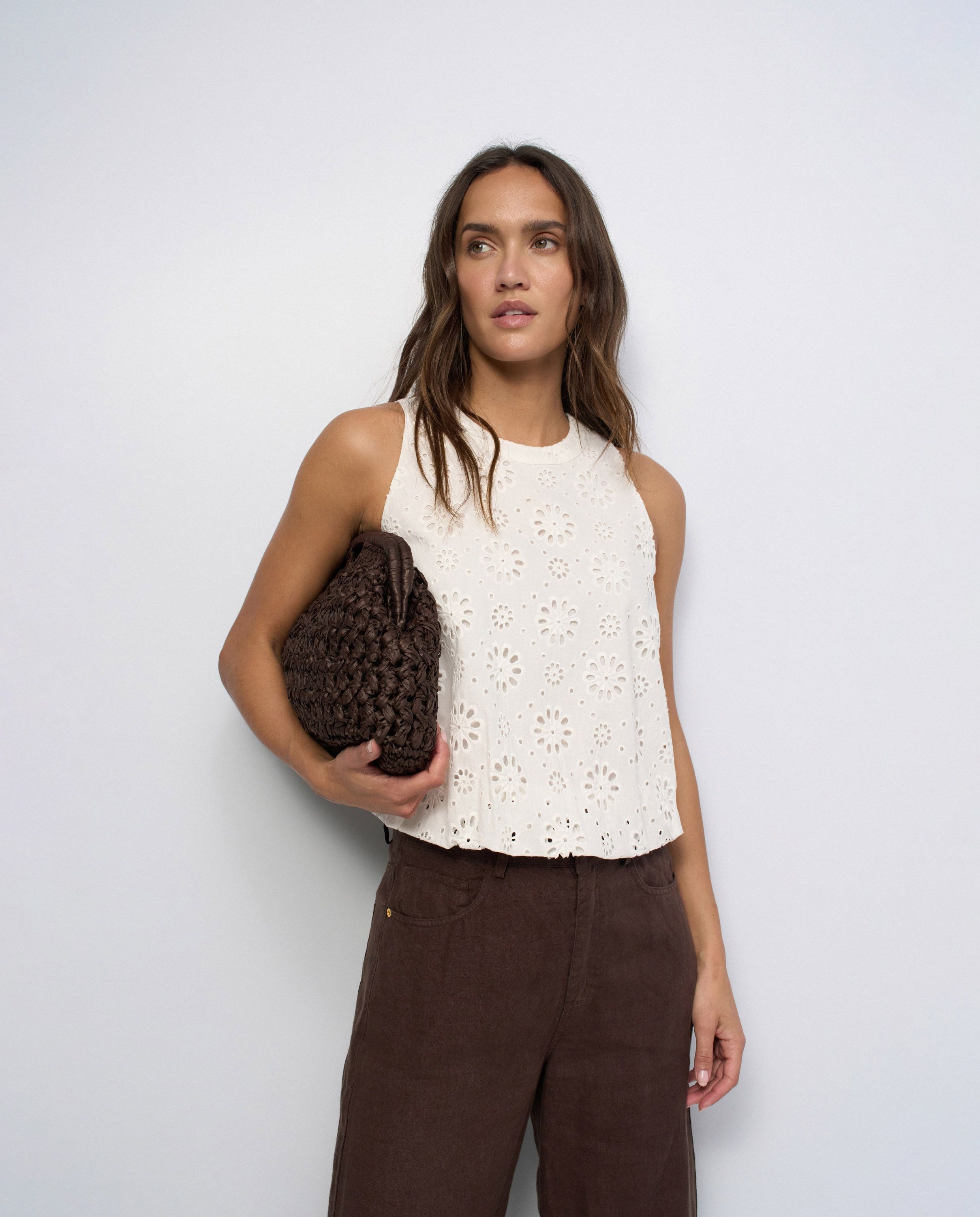 Blusa con bordados de mujer - Salsa Jeans - Blanco Blanco-1