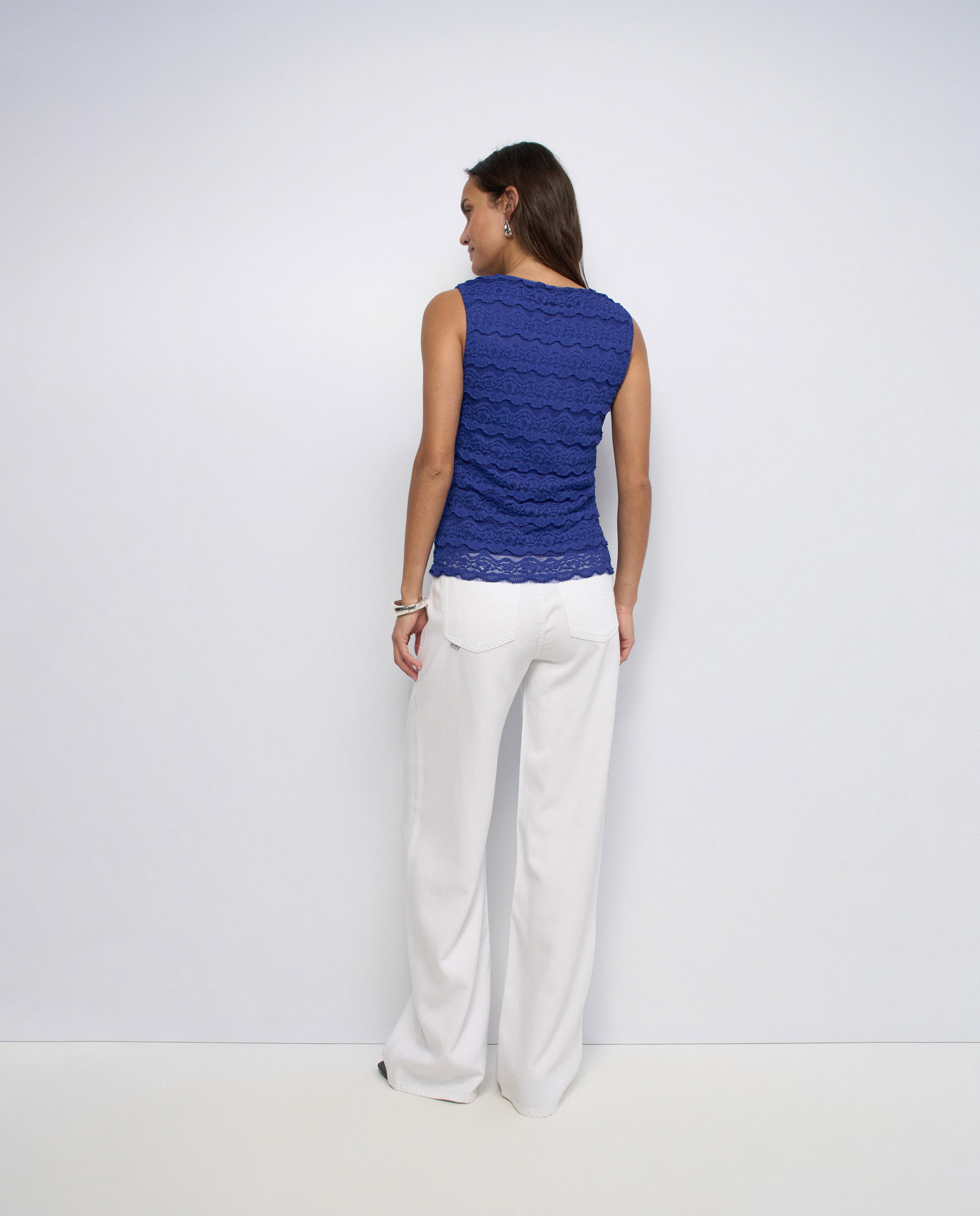 Top de encaje de mujer - Salsa Jeans - Azul Azul-3