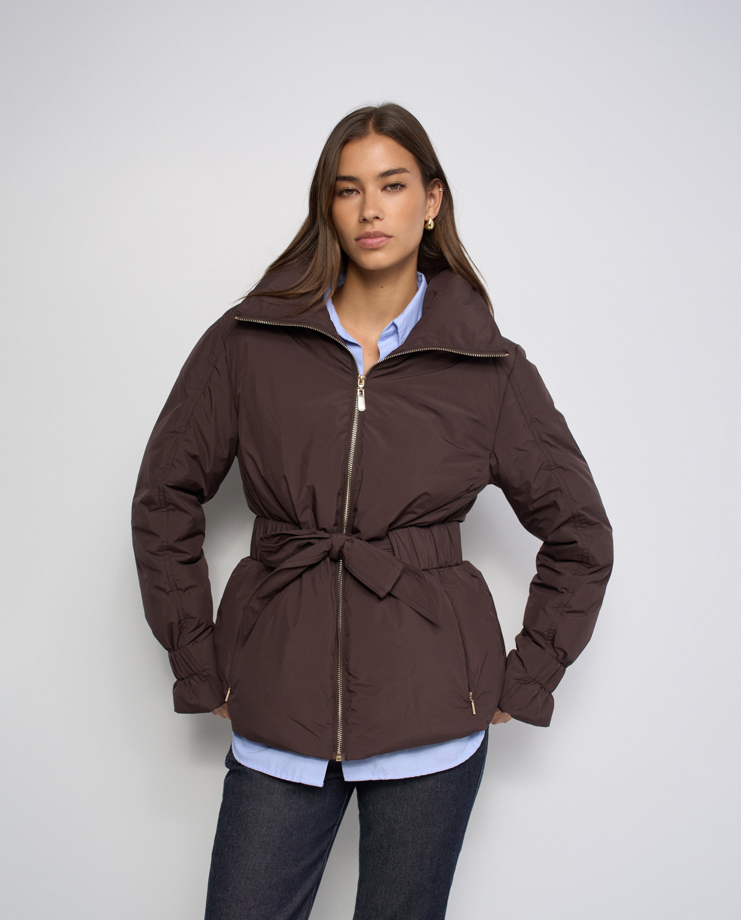 Abrigo acolchado de mujer - Salsa Jeans - Marrón Marrón-1