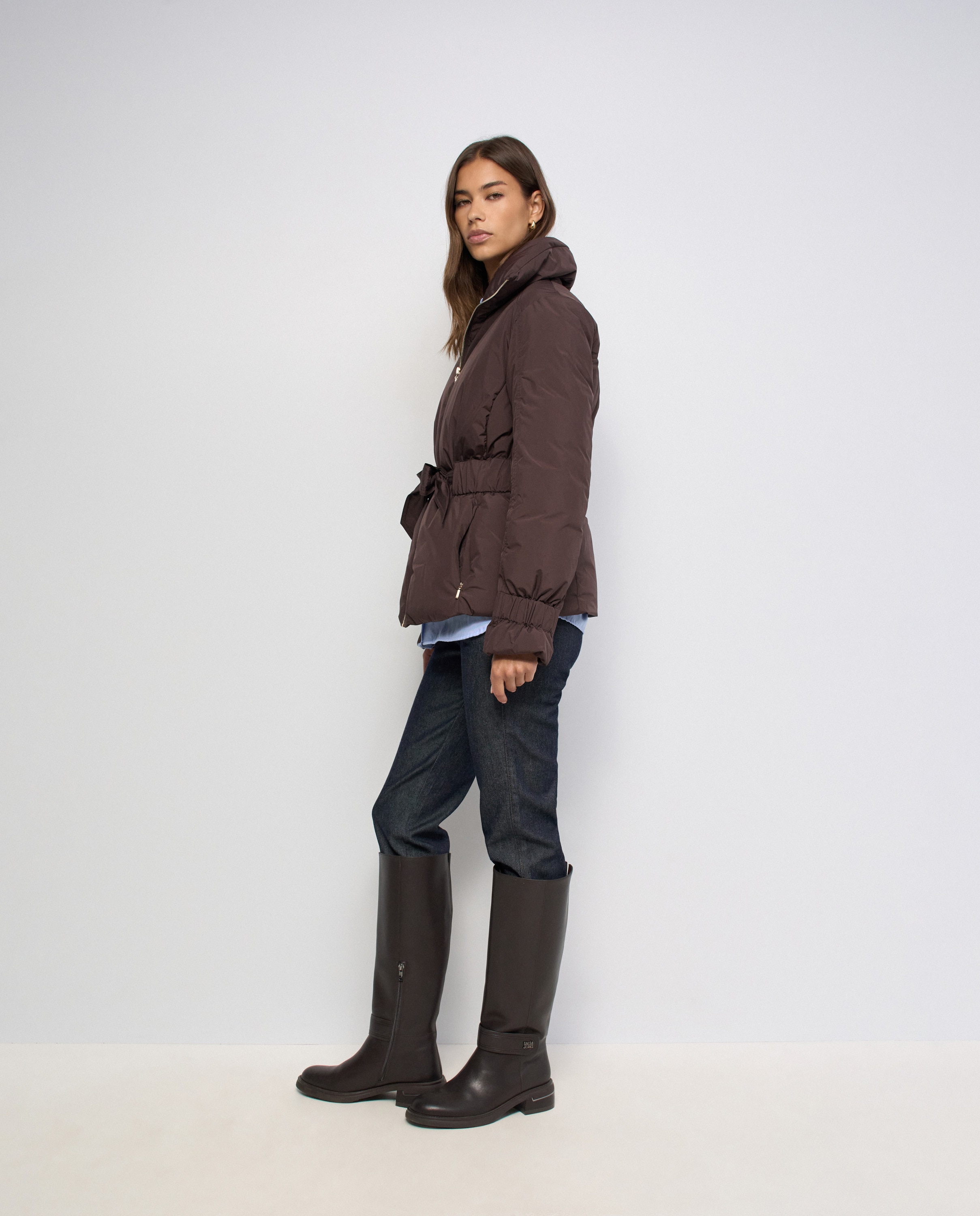 Abrigo acolchado de mujer - Salsa Jeans - Marrón Marrón-2