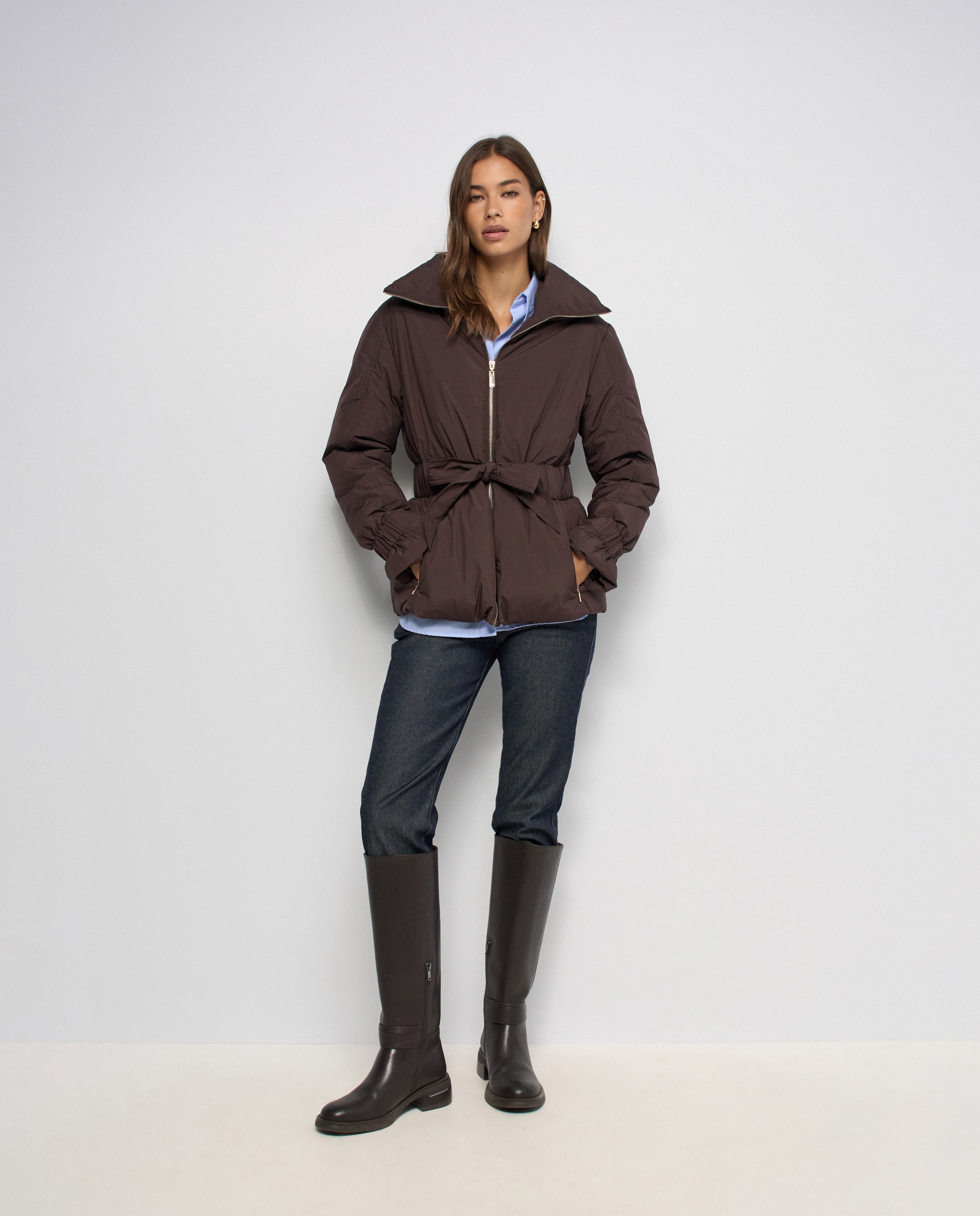 Abrigo acolchado de mujer - Salsa Jeans - Marrón Marrón-4