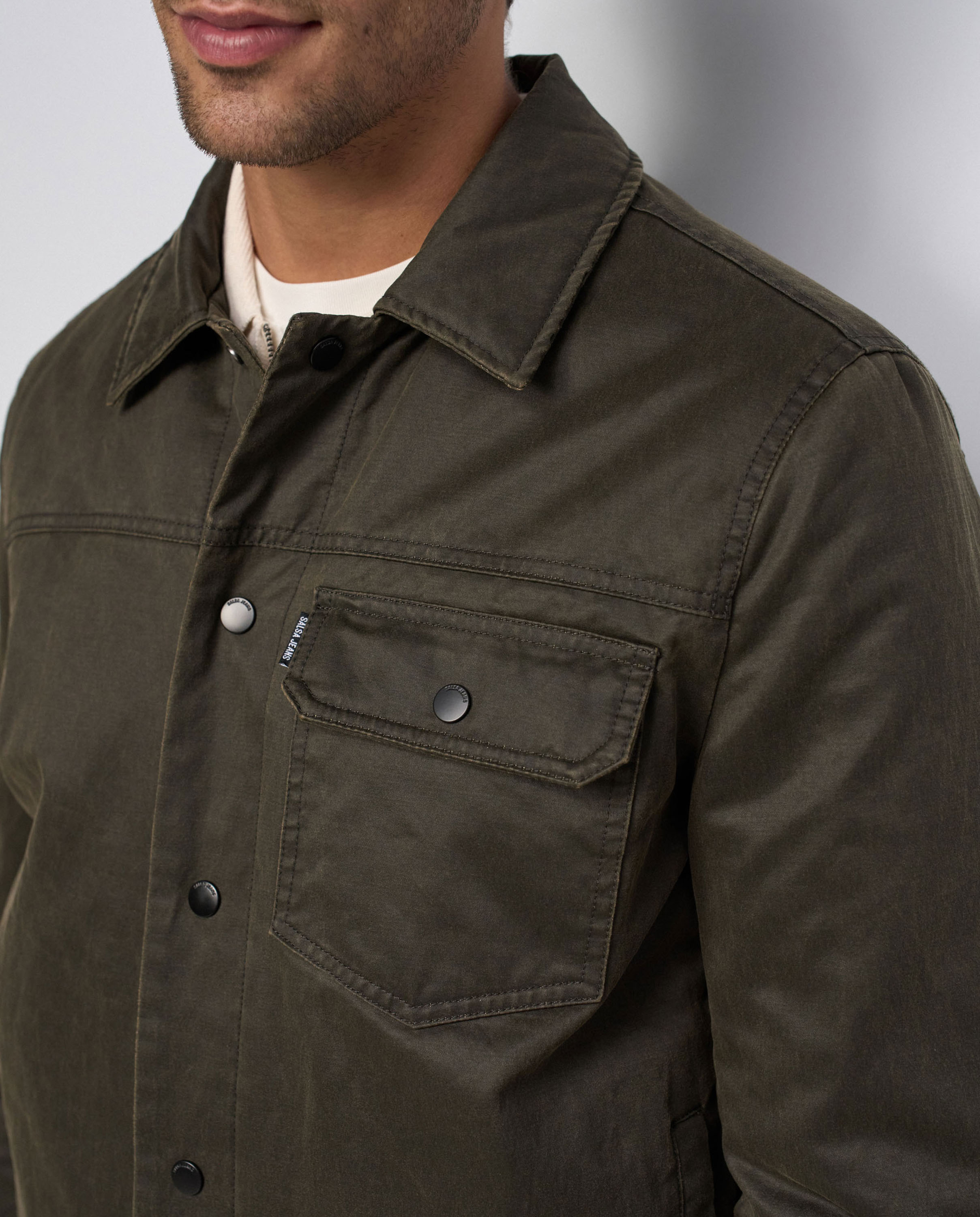 Imagen 4 de Cazadora estilo trucker de hombre - Salsa Jeans - Verde Verde