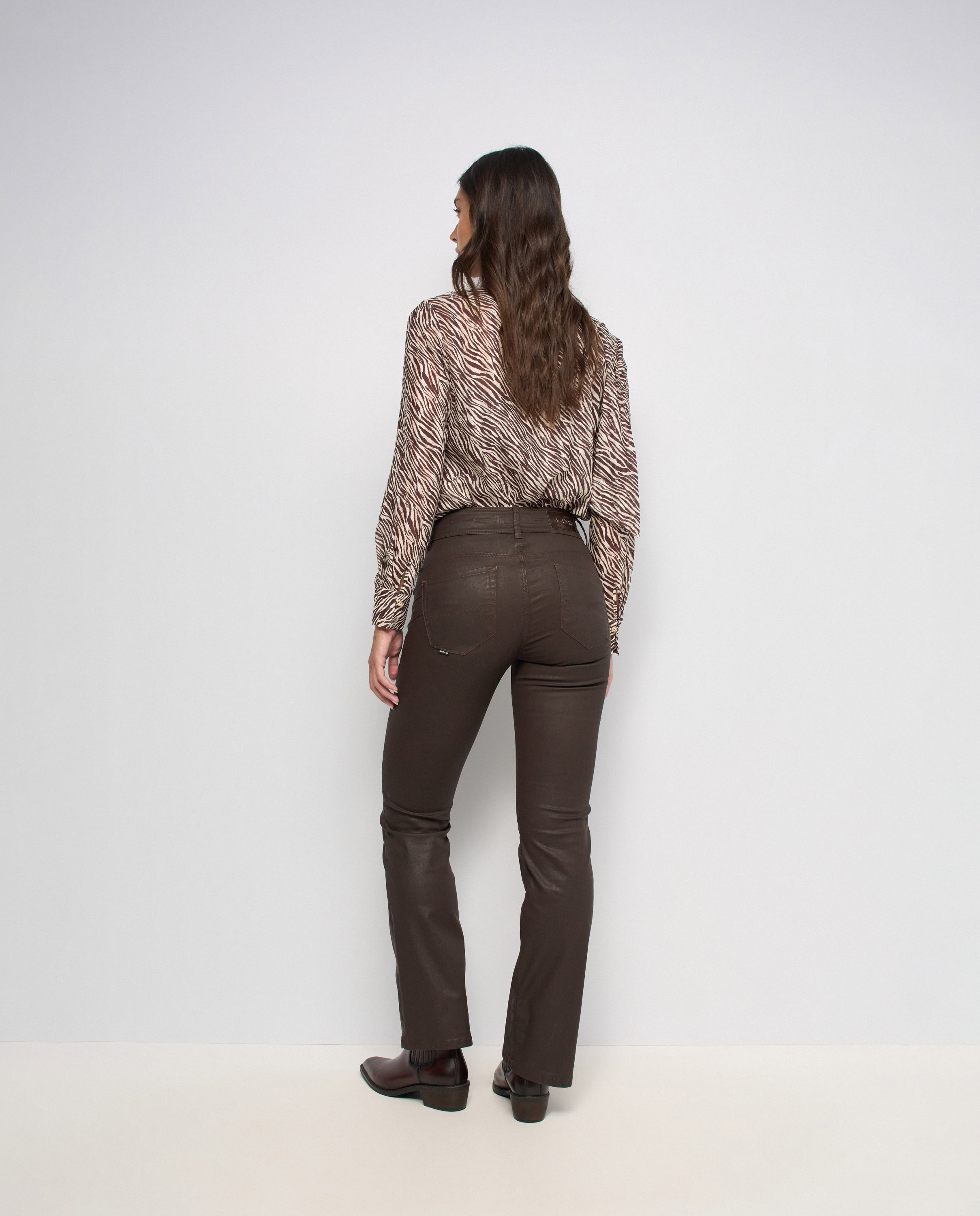 Vaqueros secret push in bootcut con coating de mujer - Salsa Jeans - Marrón Marrón-3