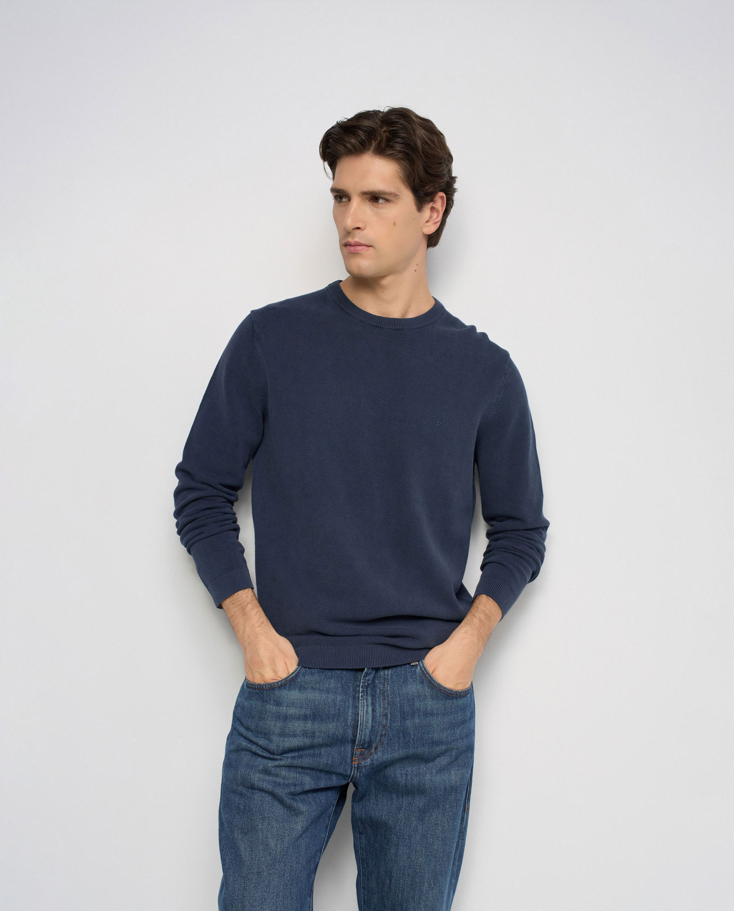 Sudadera de punto texturizado de hombre - Salsa Jeans - Azul Azul-1