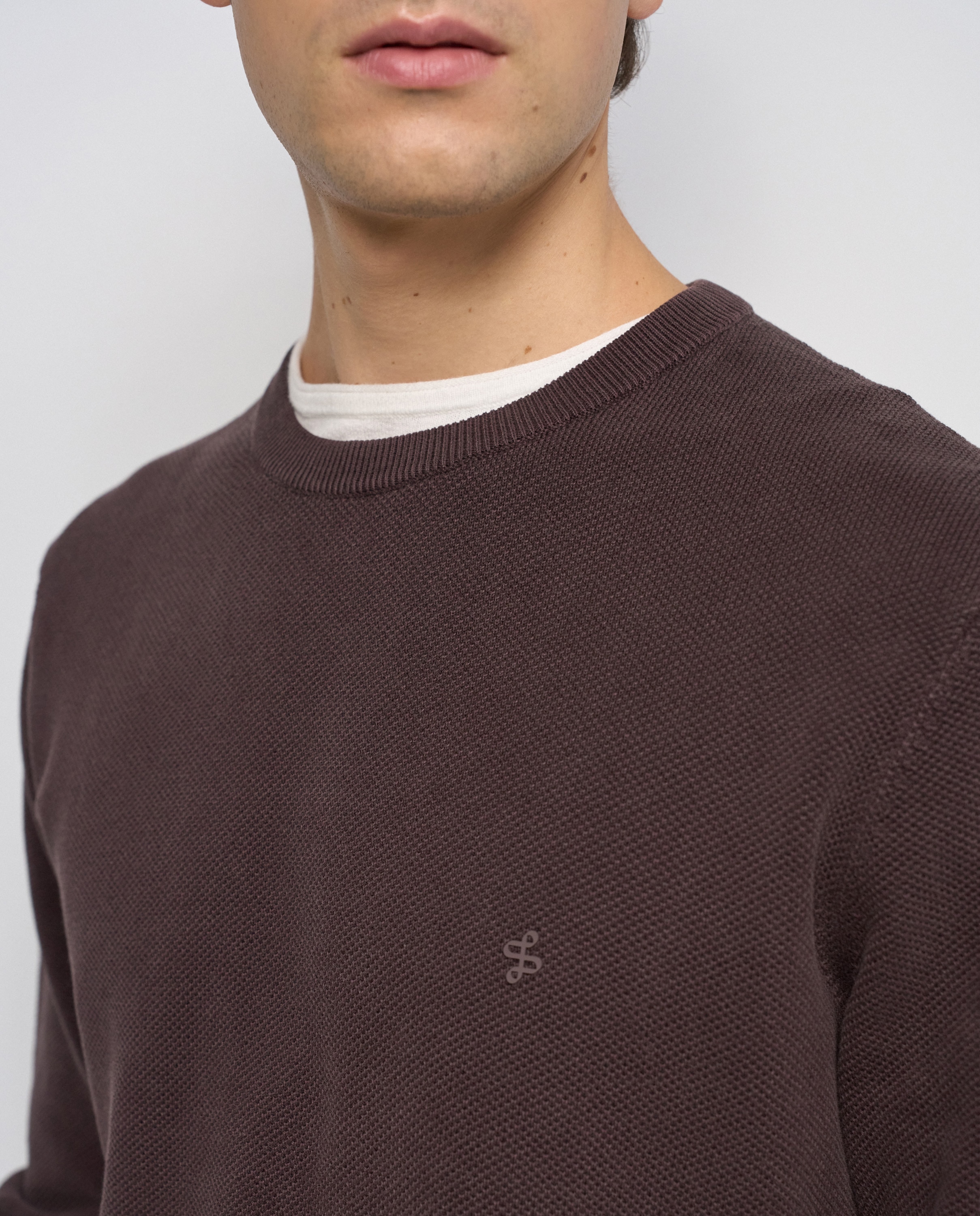 Sudadera de punto texturizado de hombre - Salsa Jeans - Marrón Marrón-4
